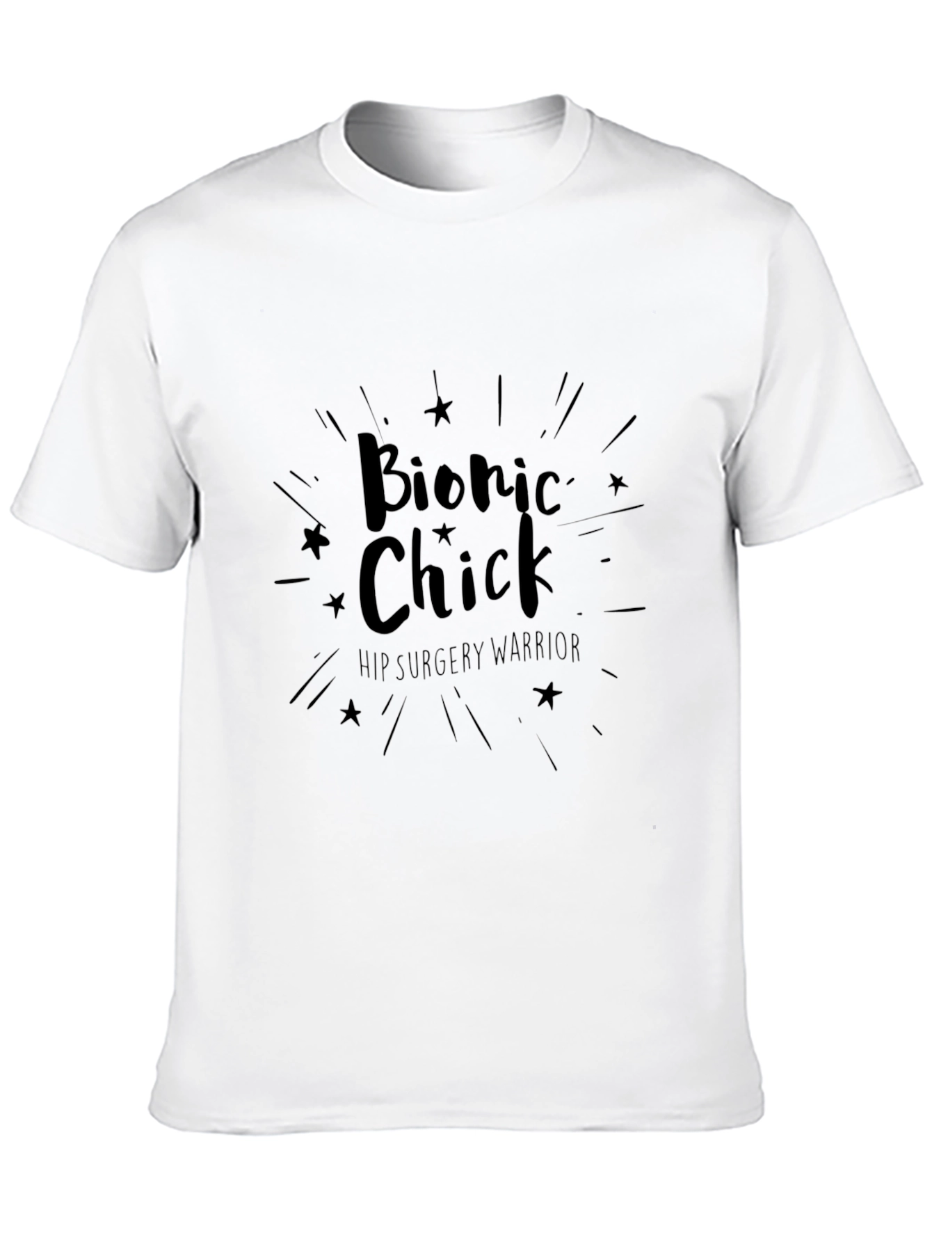 Bionic Chick Hip Surgery Warrior Black T-Shirt