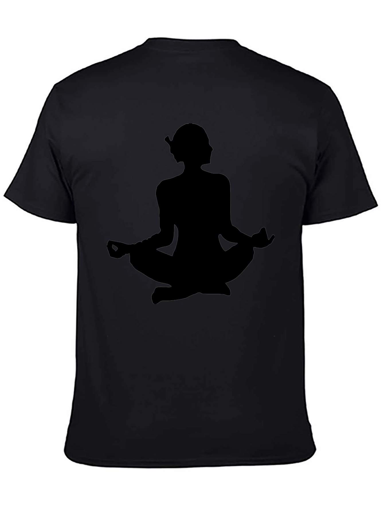 Mens Black Meditation Graphic T-Shirt