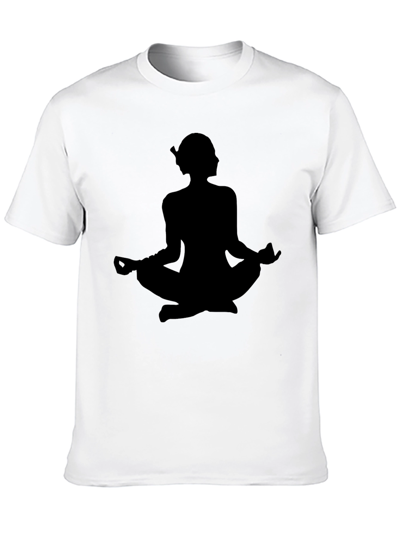 Mens Black Meditation Graphic T-Shirt