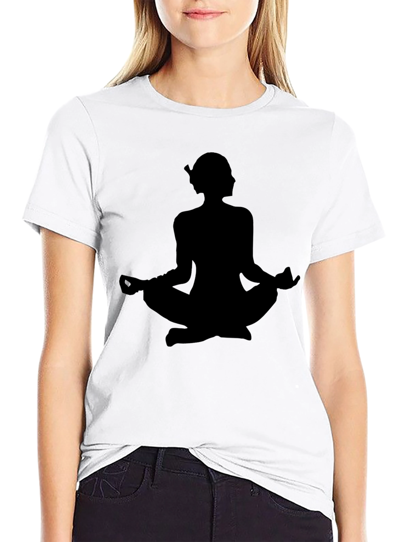Mens Black Meditation Graphic T-Shirt