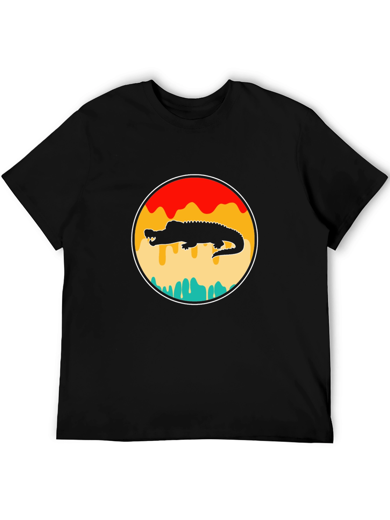 Retro Alligator Graphic Tee - Black