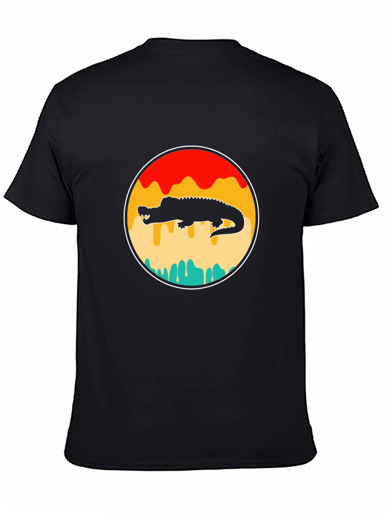 Retro Alligator Graphic Tee - Black