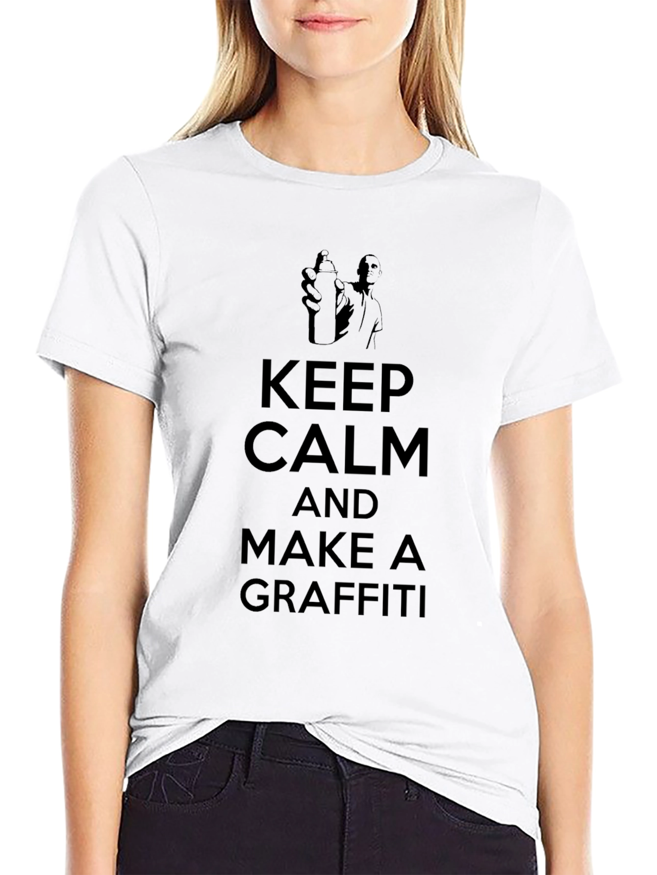 Keep Calm and Make Graffiti Black Graphic Tee