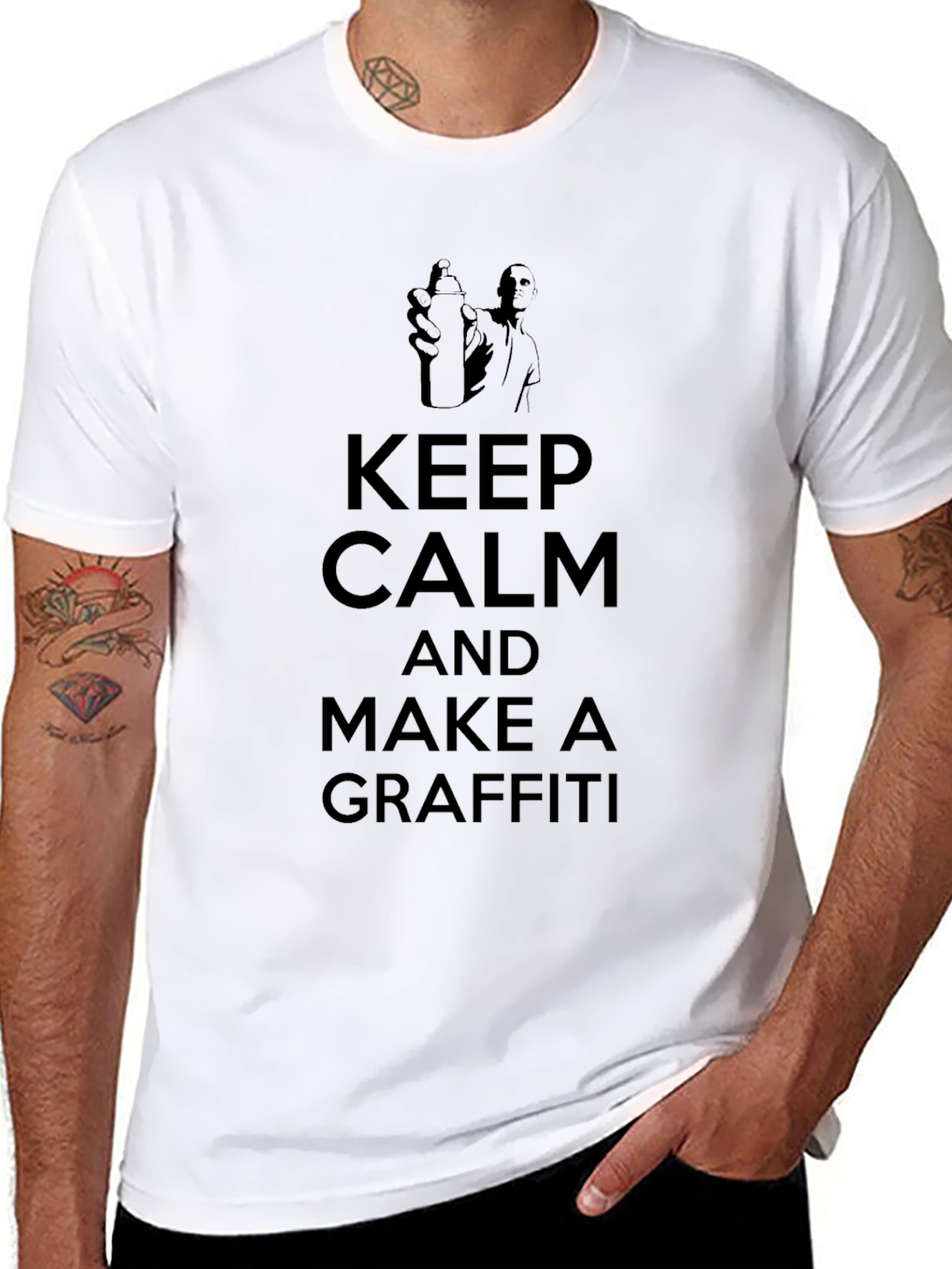 Keep Calm and Make Graffiti Black Graphic Tee