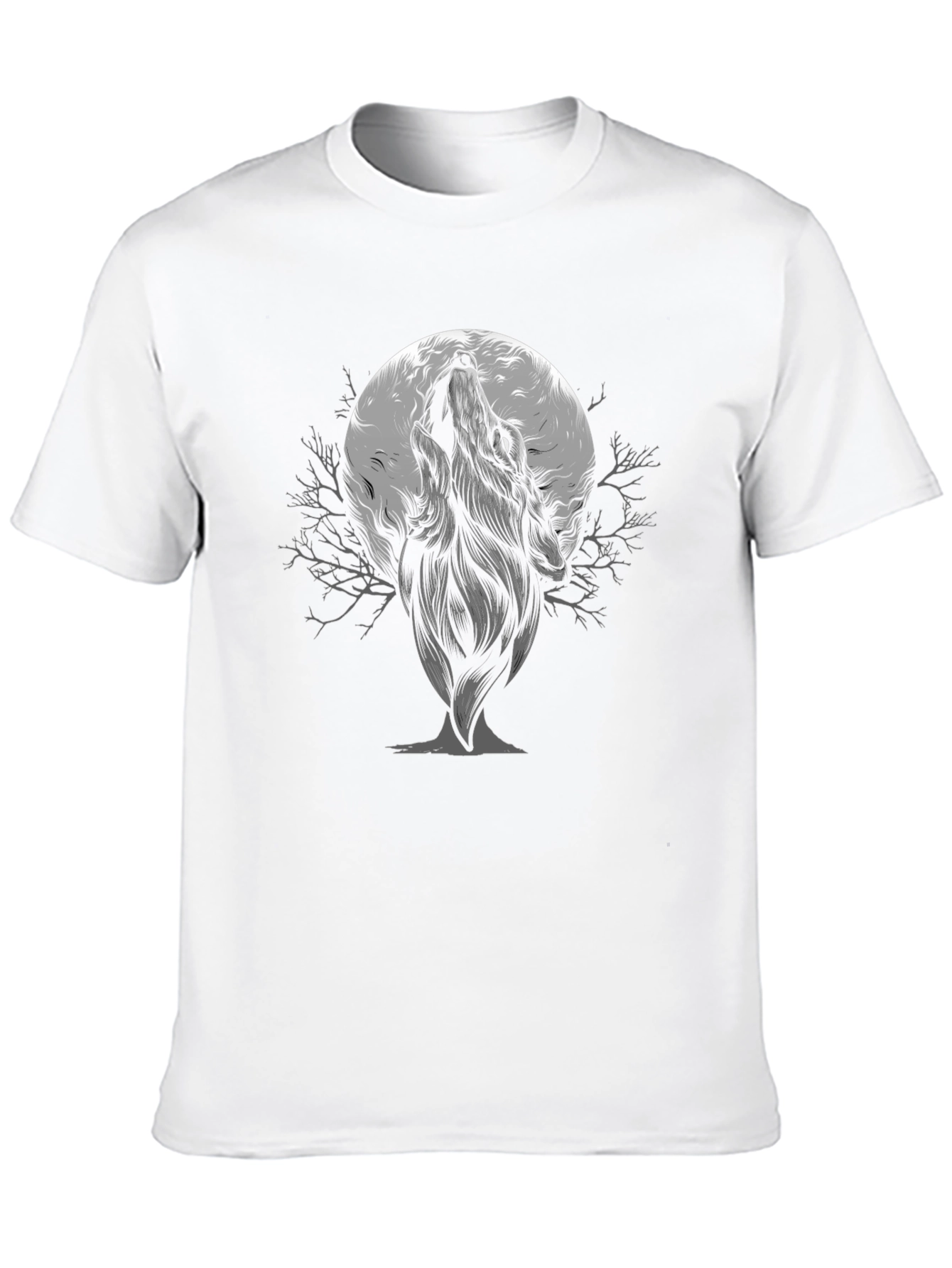 Wolf Howling at Moon Graphic T-Shirt