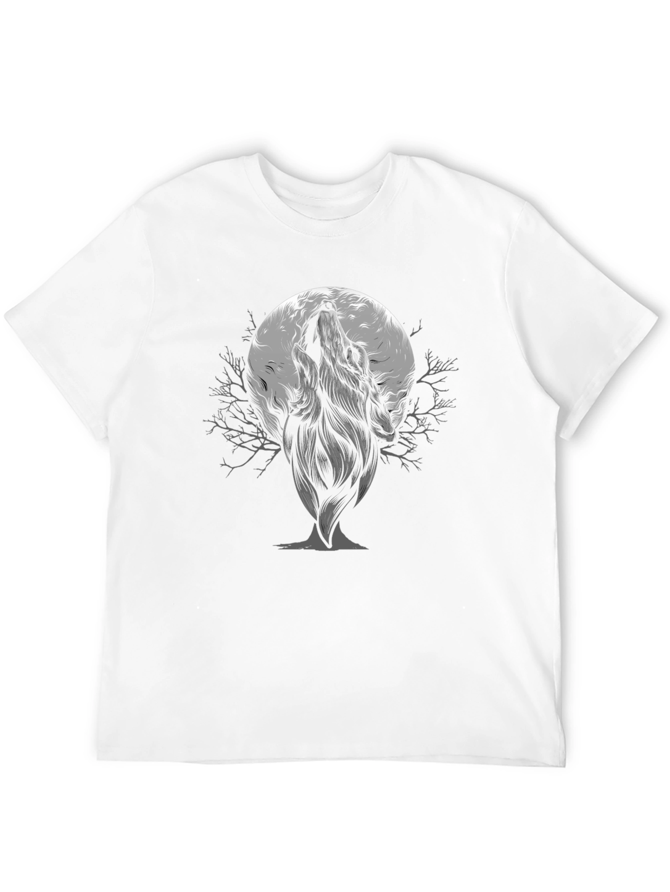 Wolf Howling at Moon Graphic T-Shirt