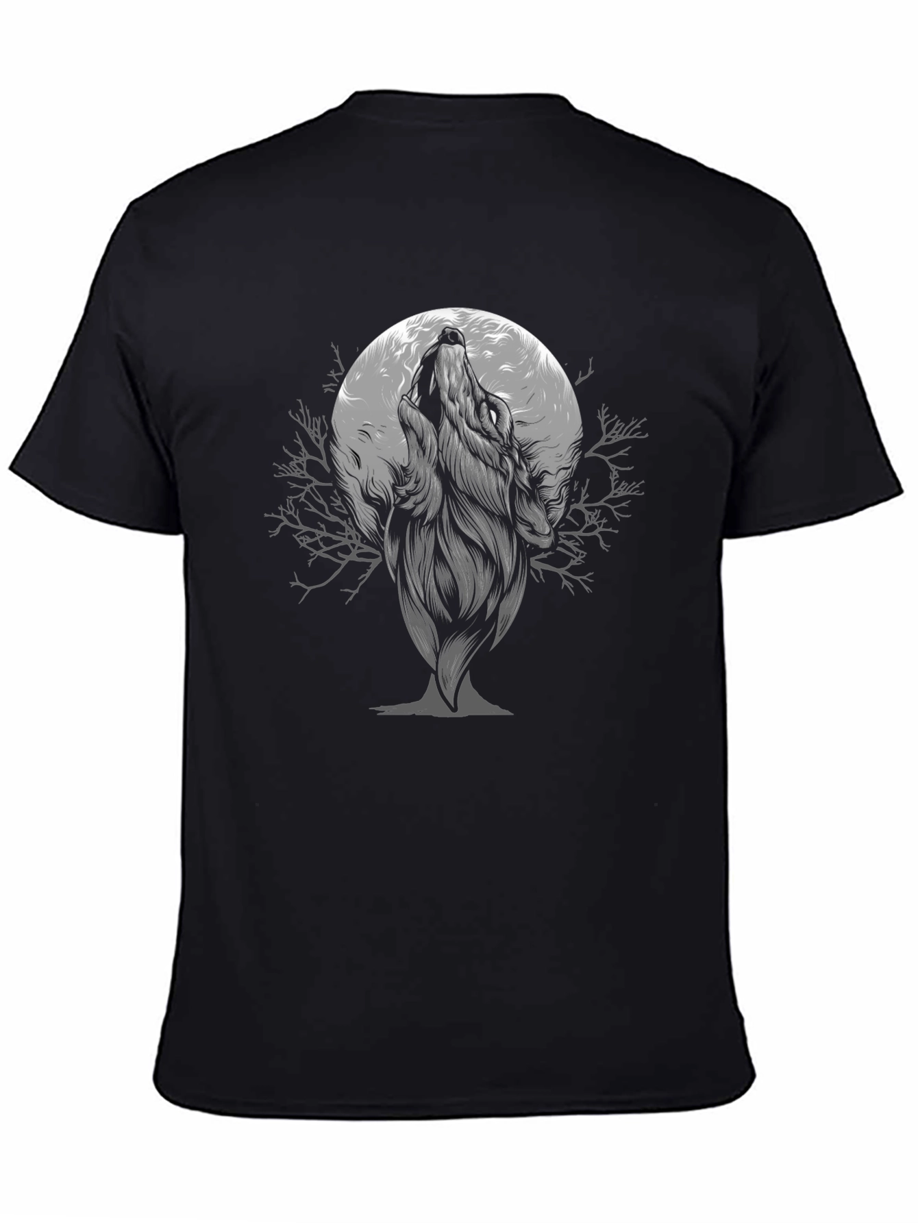 Wolf Howling at Moon Graphic T-Shirt