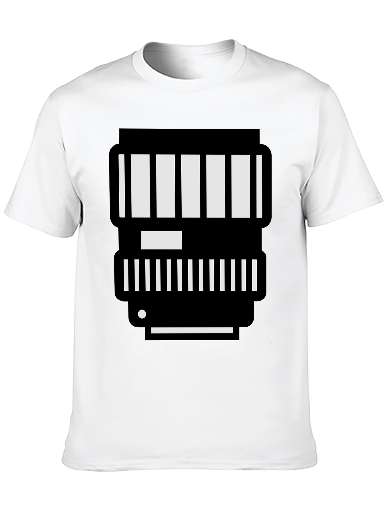 Camera Lens Graphic Tee - Black Cotton T-Shirt