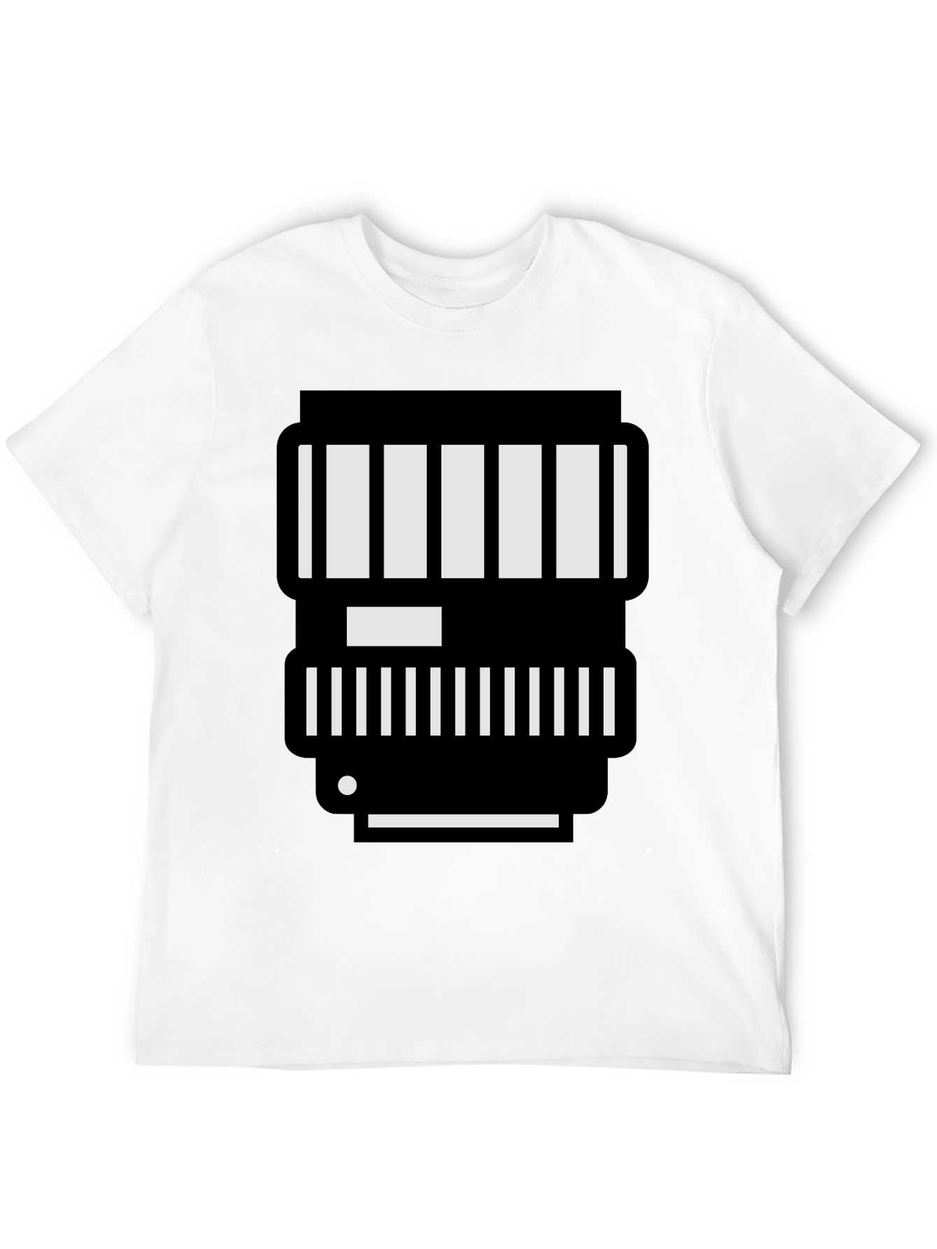Camera Lens Graphic Tee - Black Cotton T-Shirt