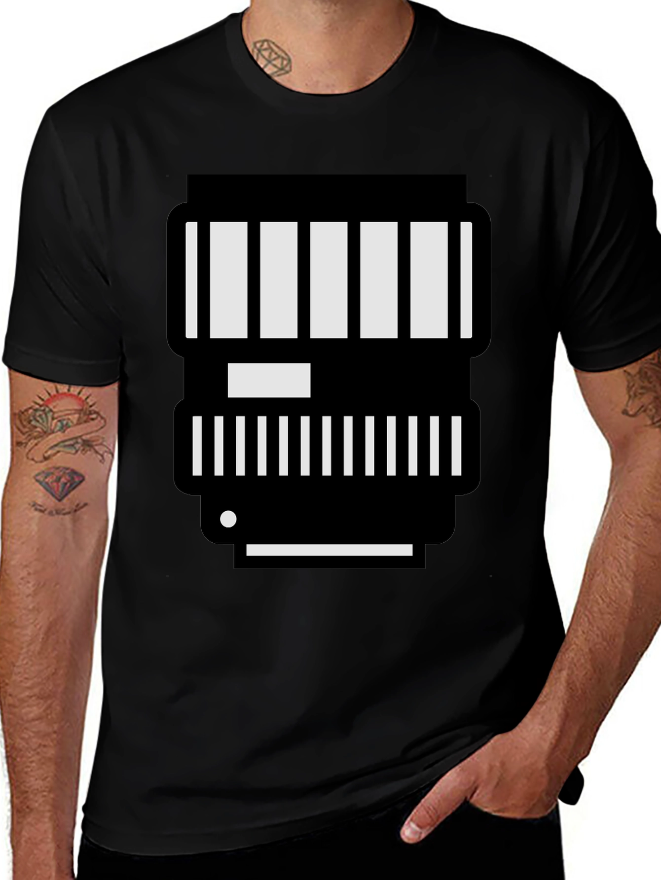 Camera Lens Graphic Tee - Black Cotton T-Shirt