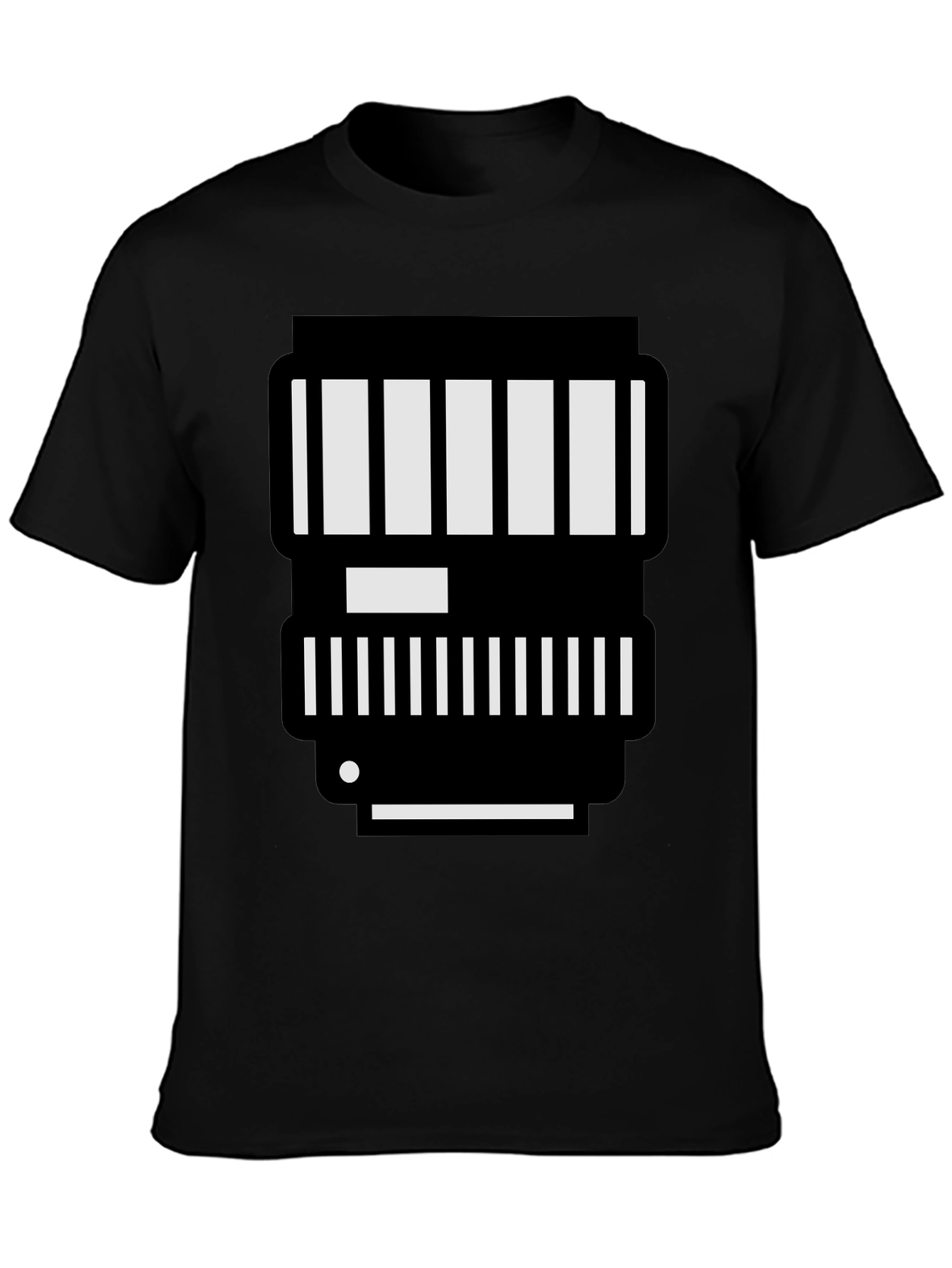 Camera Lens Graphic Tee - Black Cotton T-Shirt