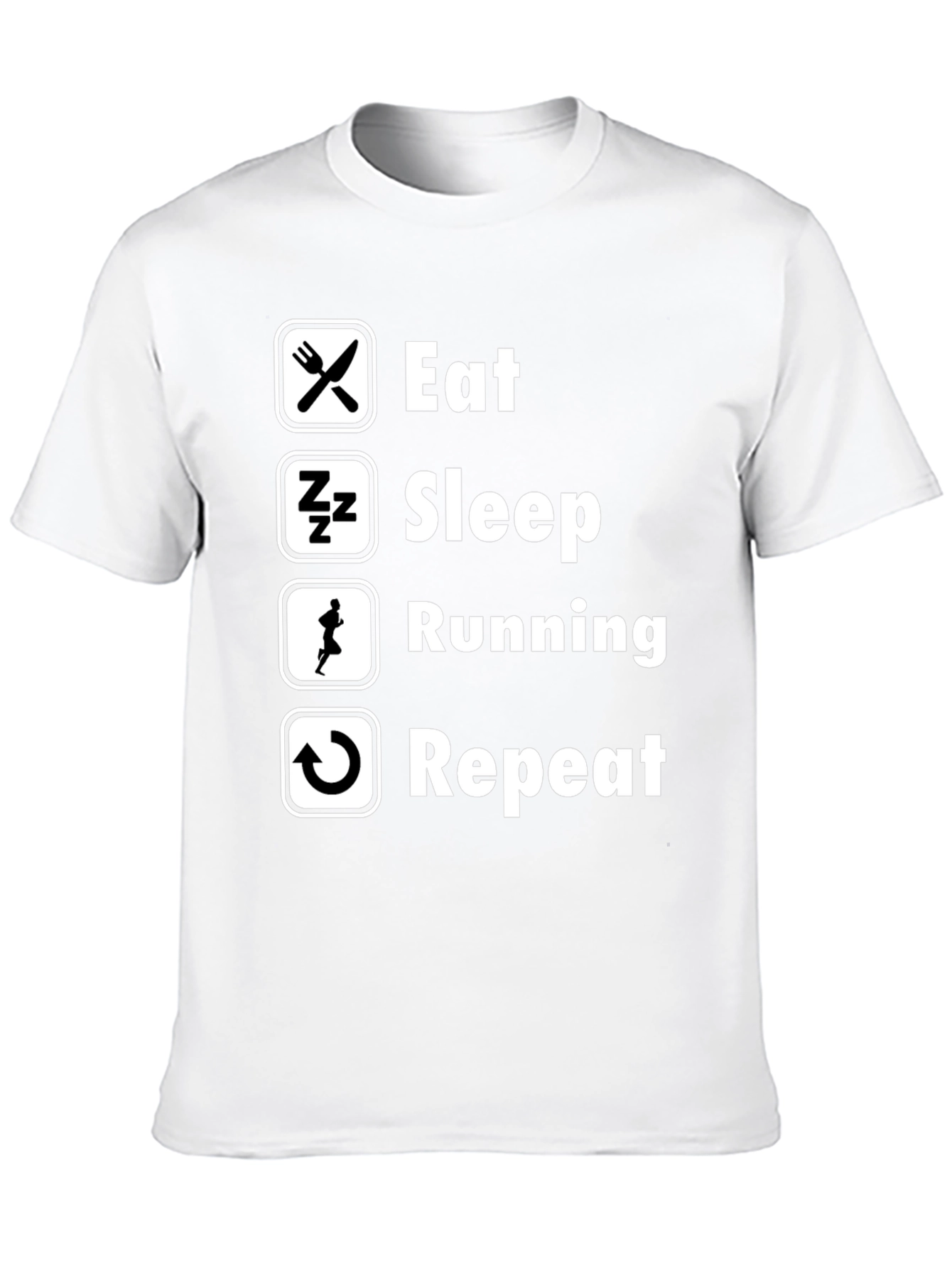Eat Sleep Running Repeat Black T-Shirt