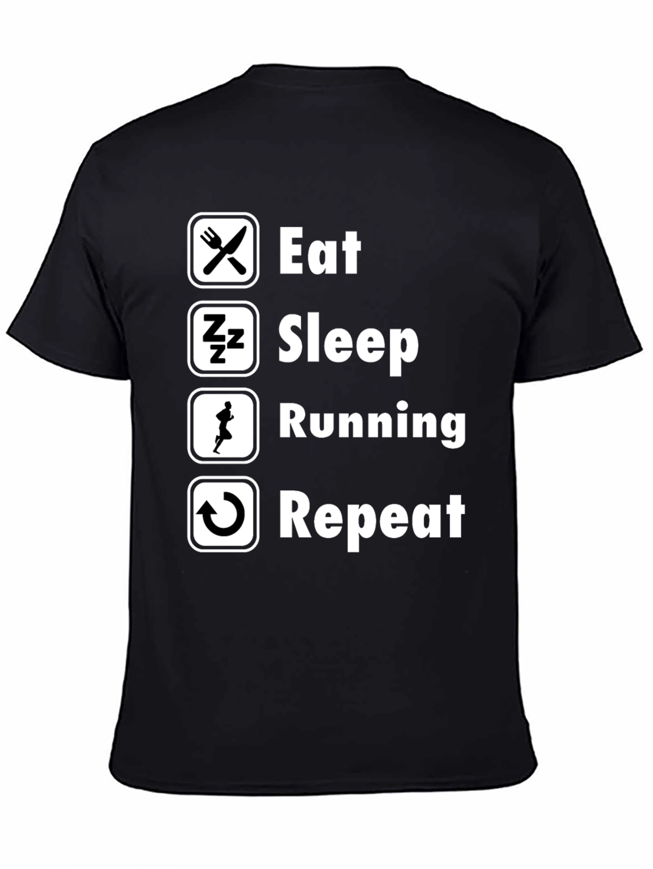 Eat Sleep Running Repeat Black T-Shirt