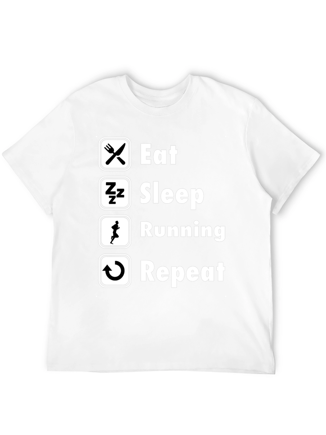 Eat Sleep Running Repeat Black T-Shirt