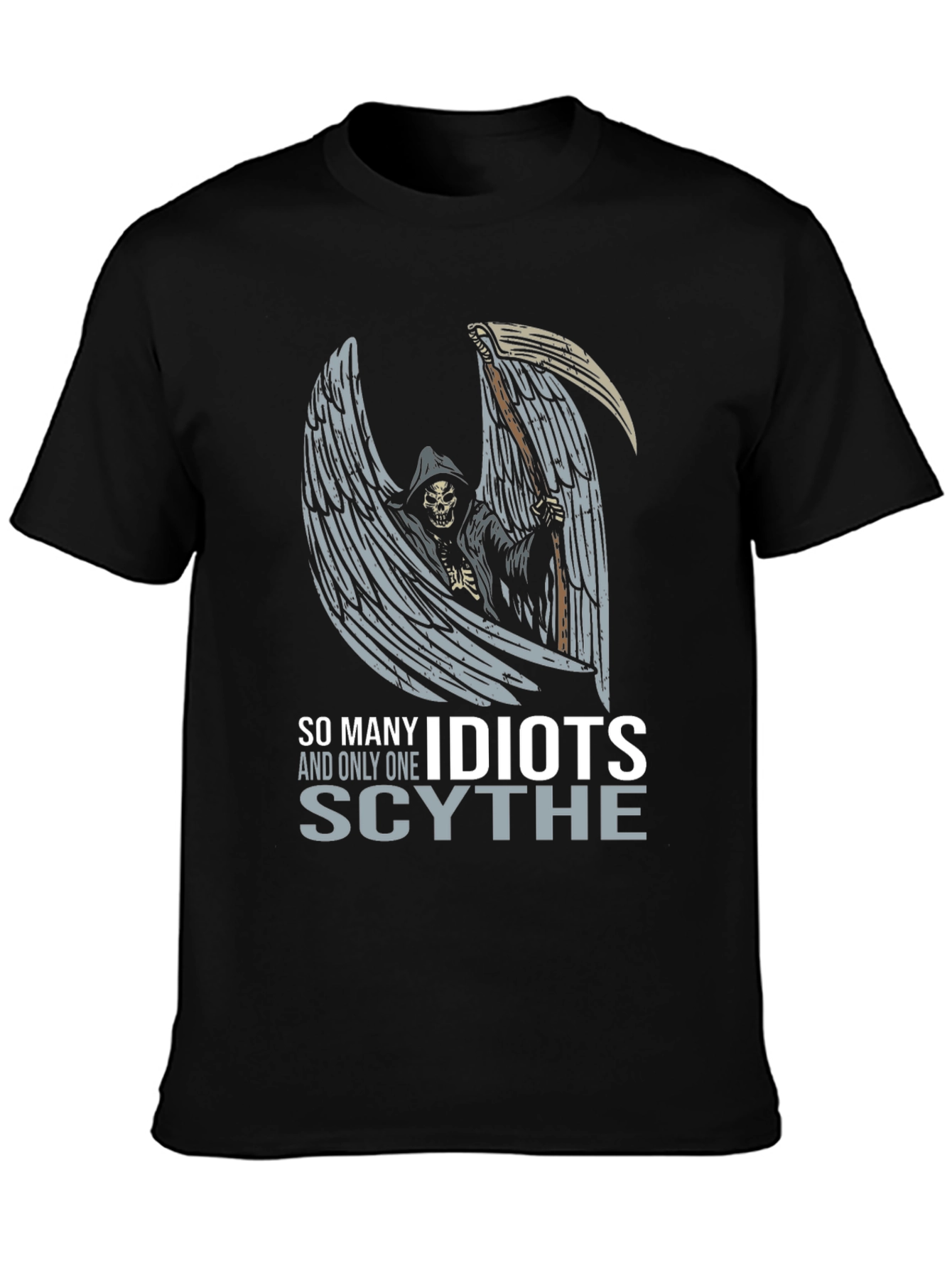Grim Reaper Idiots Graphic T-Shirt