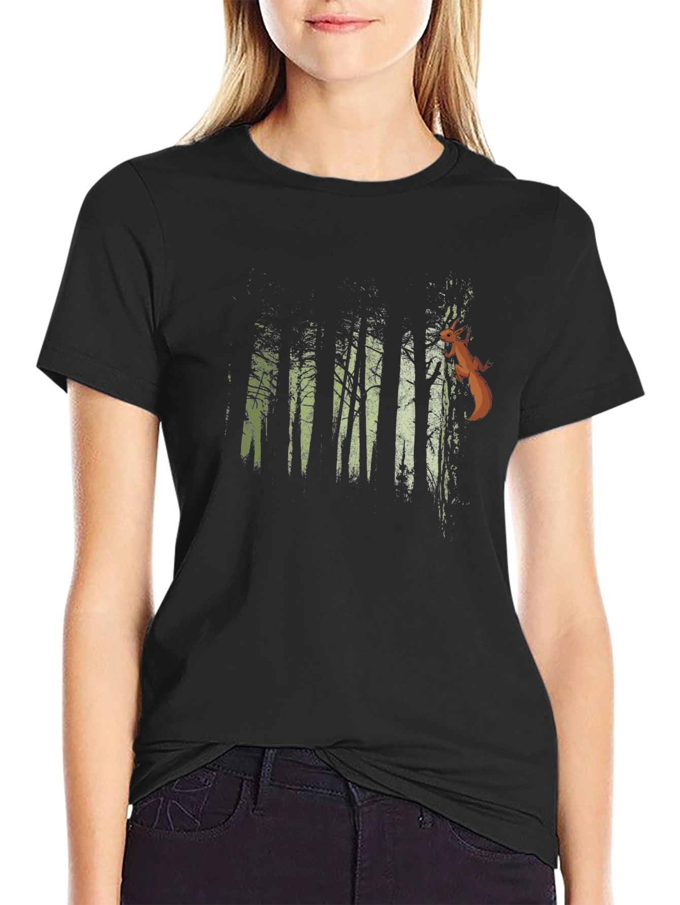 Nature Forest Squirrel Graphic T-Shirt