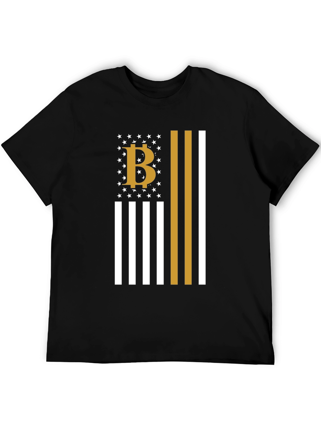 Bitcoin American Flag Style Graphic T-Shirt