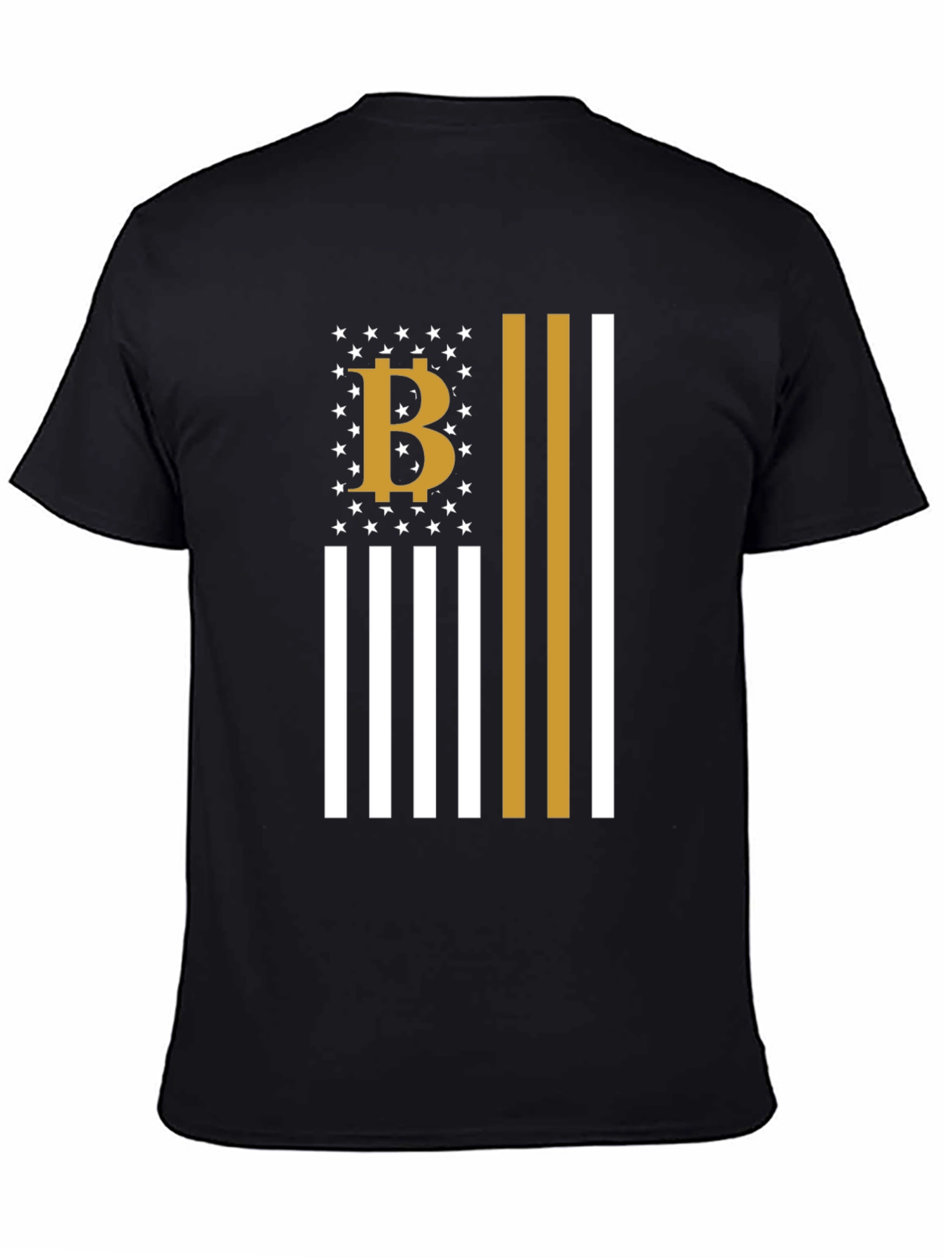 Bitcoin American Flag Style Graphic T-Shirt