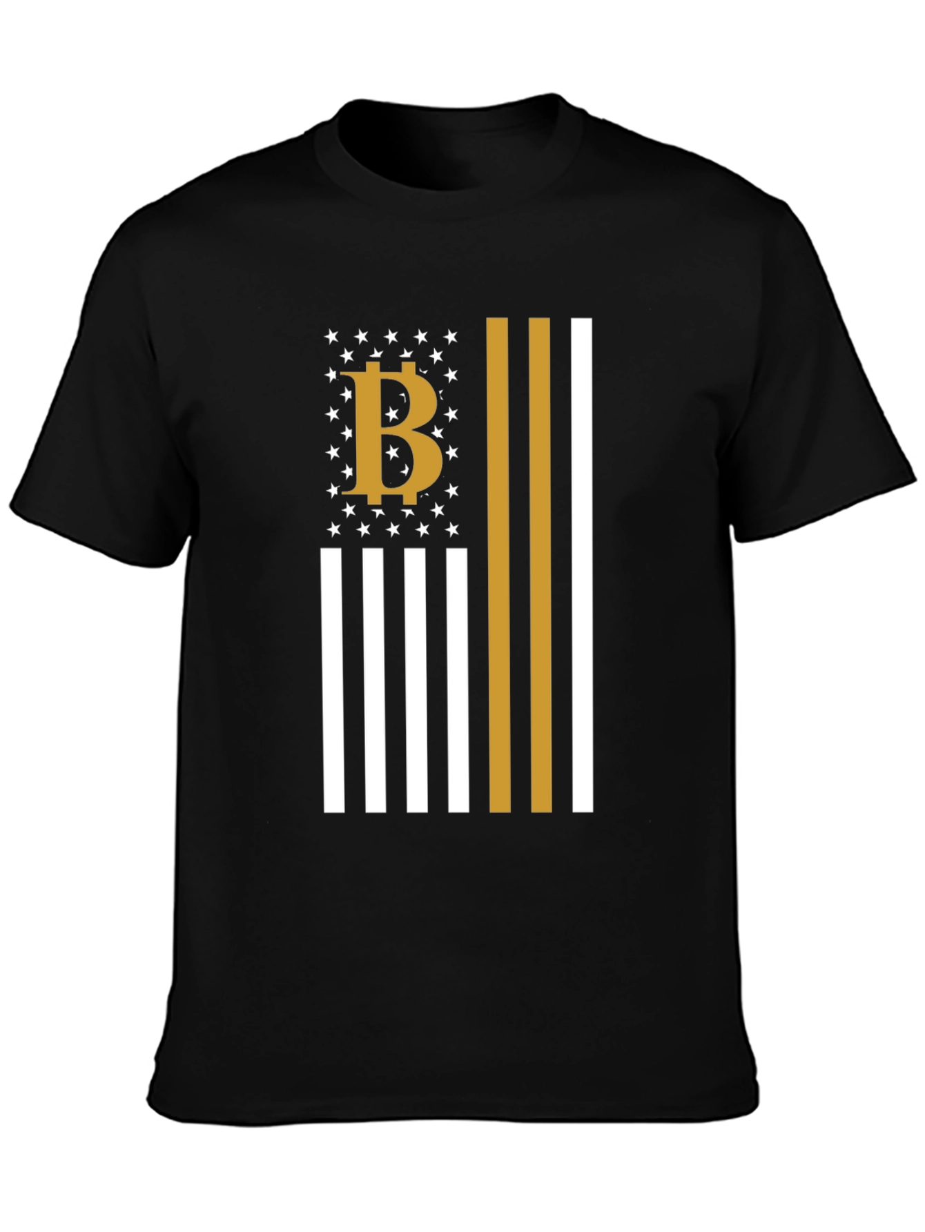 Bitcoin American Flag Style Graphic T-Shirt