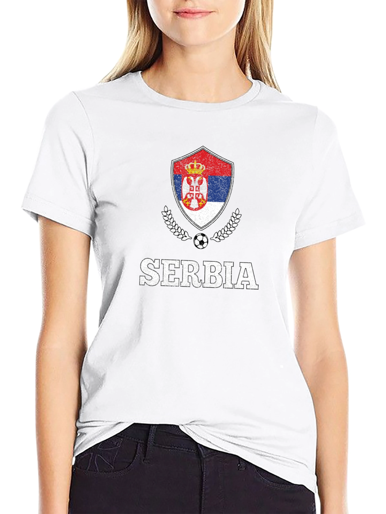 Serbia Flag Soccer T-Shirt