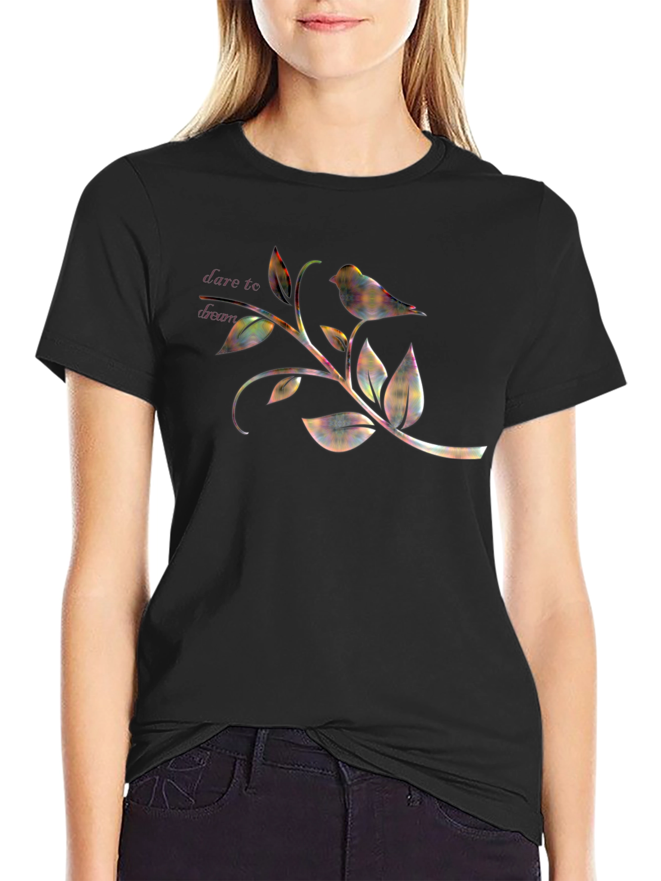 Bird & Branch Graphic Tee - Black