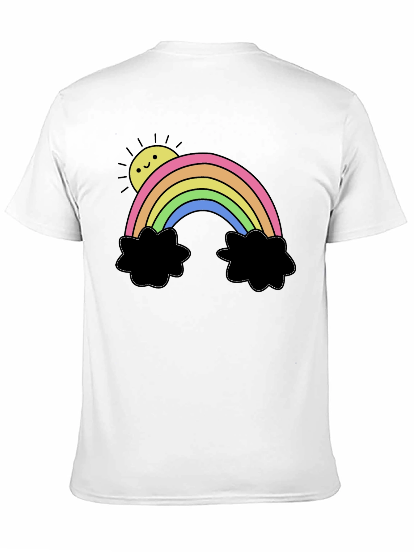 Rainbow Sun Graphic Black T-Shirt