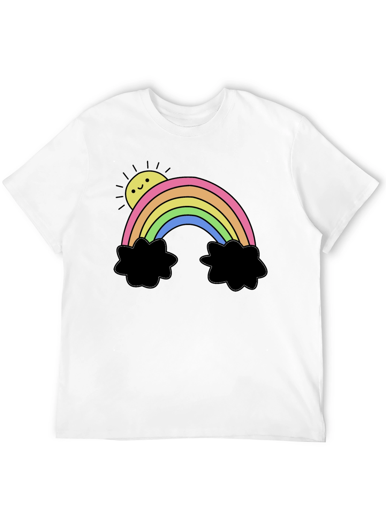 Rainbow Sun Graphic Black T-Shirt