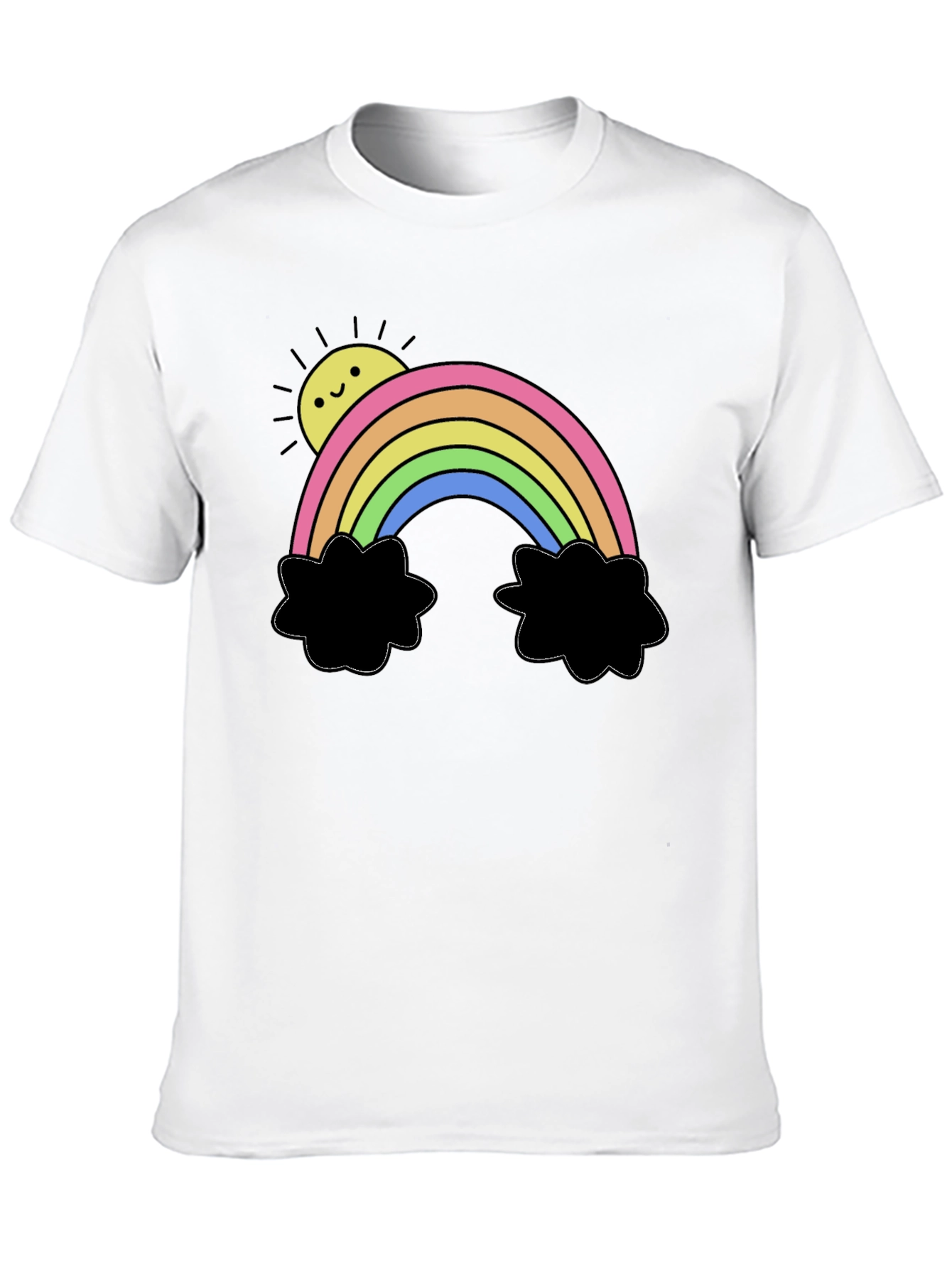 Rainbow Sun Graphic Black T-Shirt