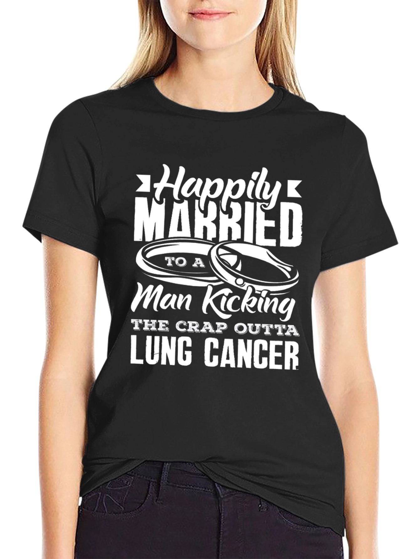 Happily Married Lung Cancer Awareness T-Shirt
