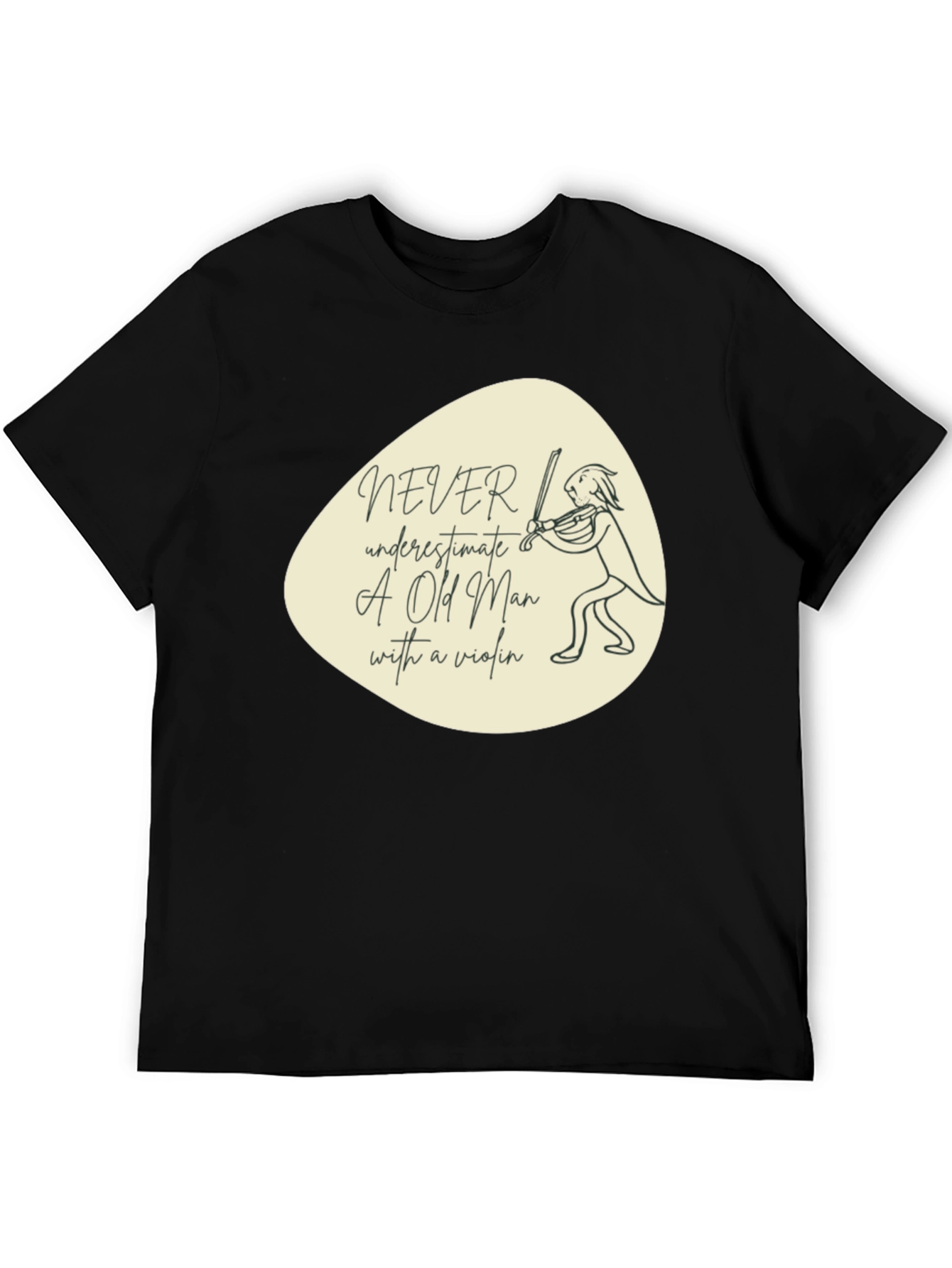 Never Underestimate Violin Old Man T-Shirt