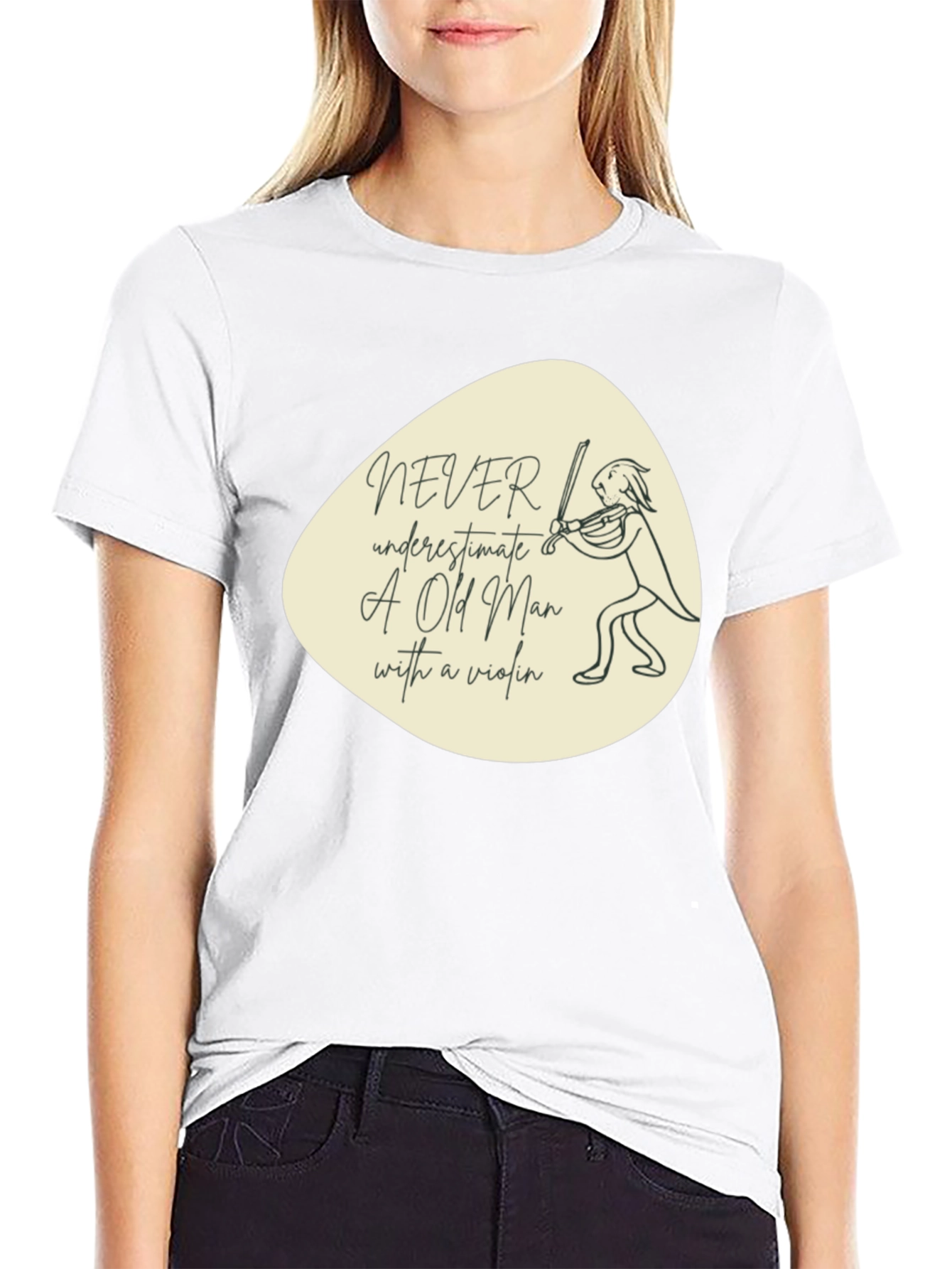 Never Underestimate Violin Old Man T-Shirt