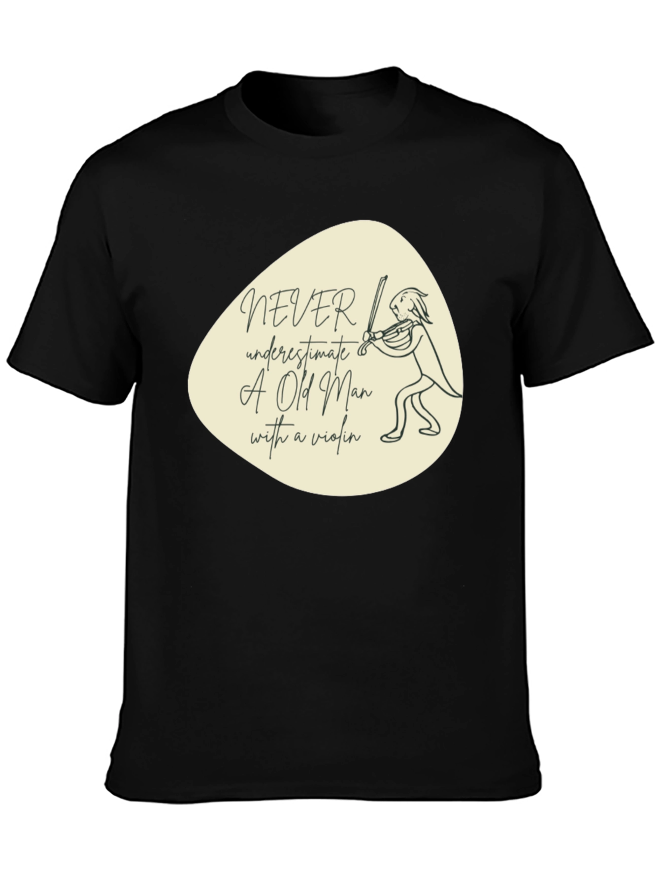 Never Underestimate Violin Old Man T-Shirt