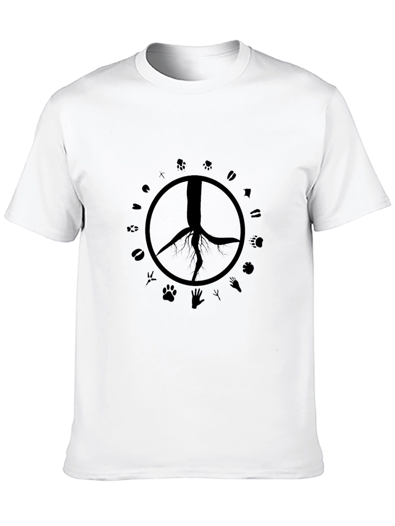 Roots Peace Sign Animal Tracks Graphic Tee