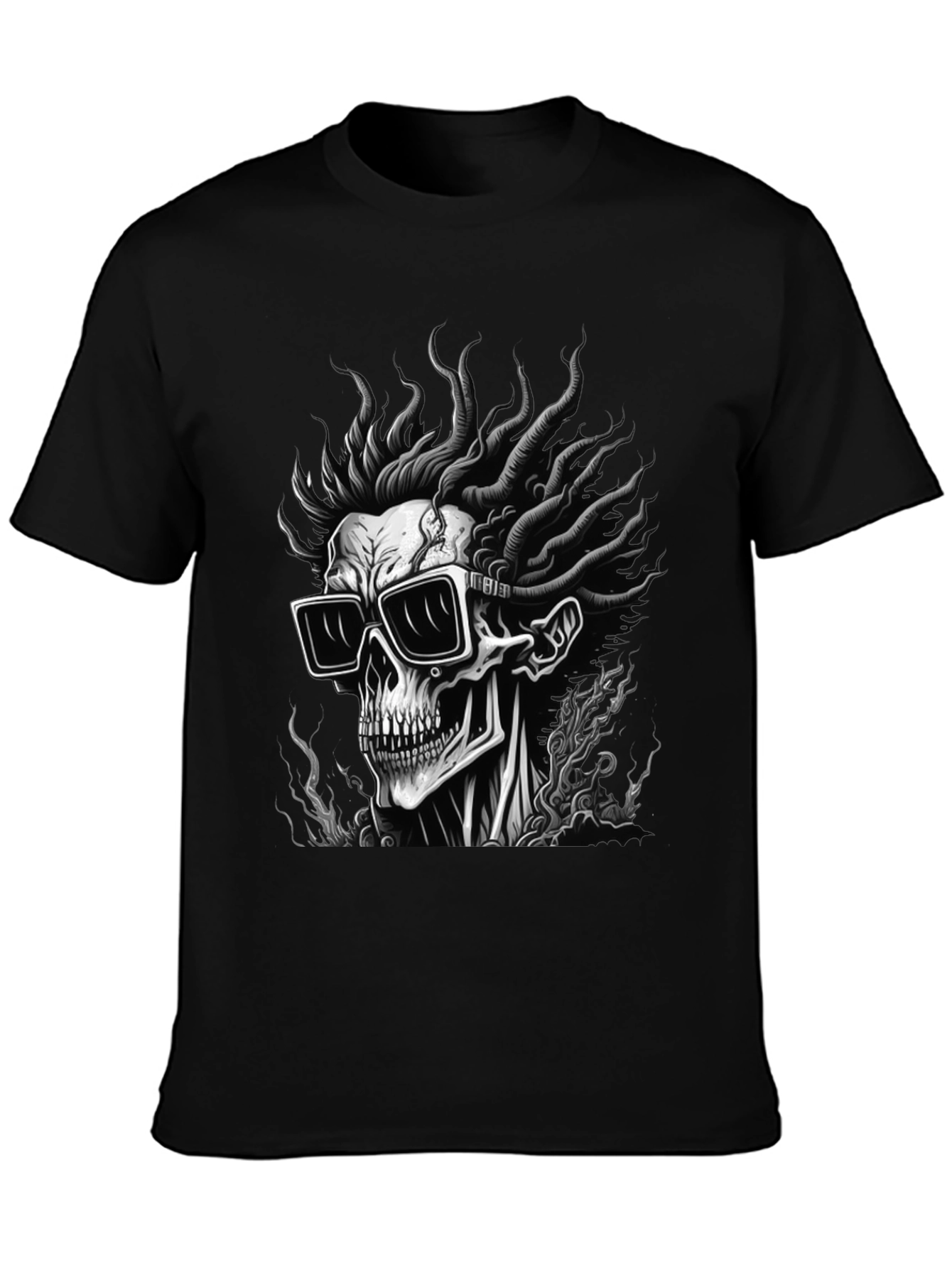 Skull & Shades Graphic Black T-Shirt