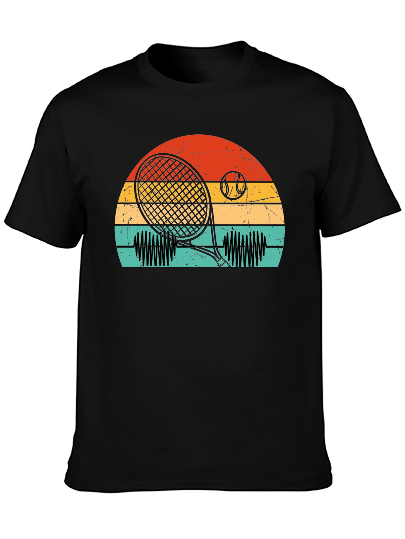 Retro Tennis Sunset Graphic Tee