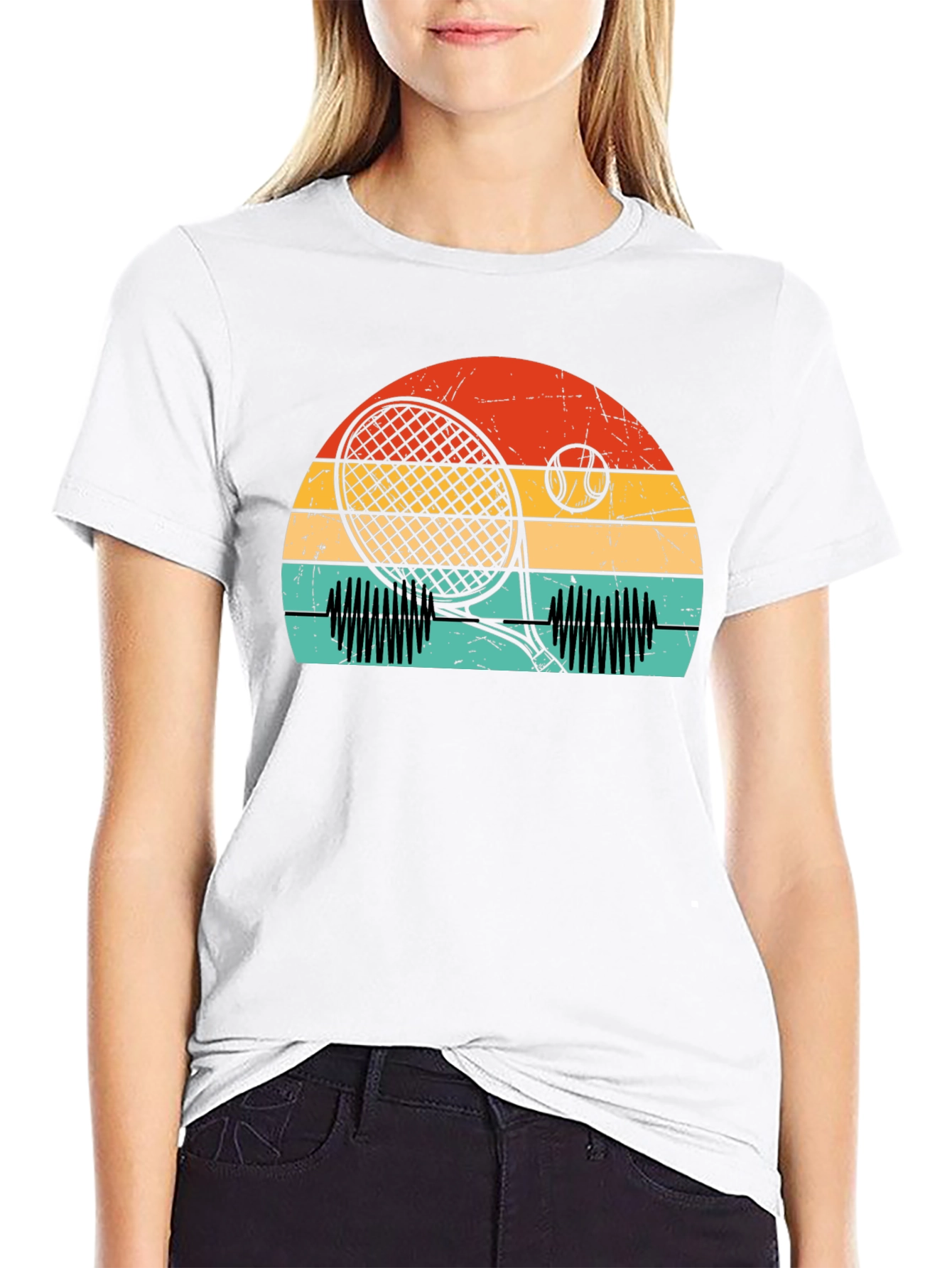 Retro Tennis Sunset Graphic Tee