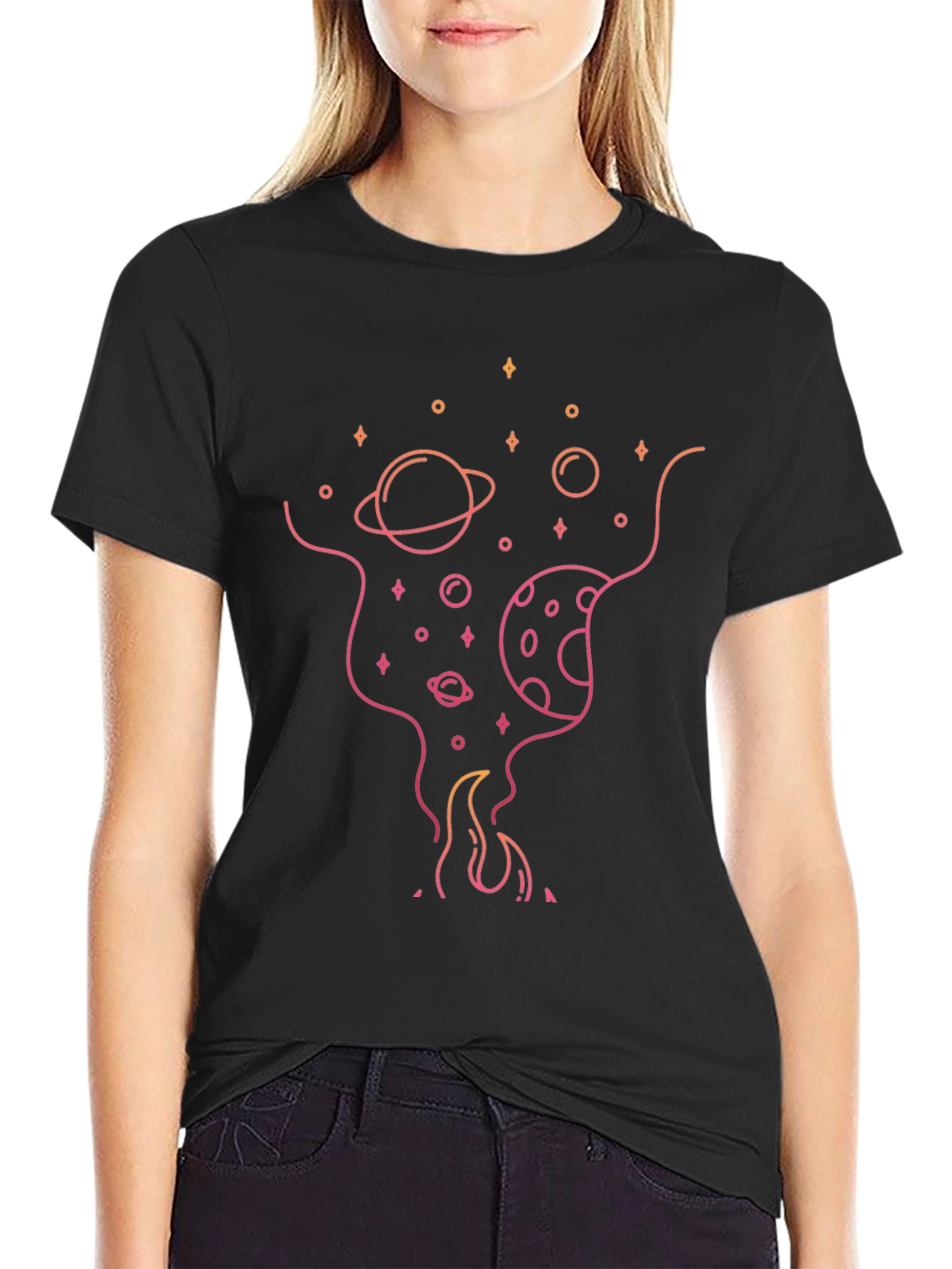 Space Dream T-Shirt - Black Graphic Tee