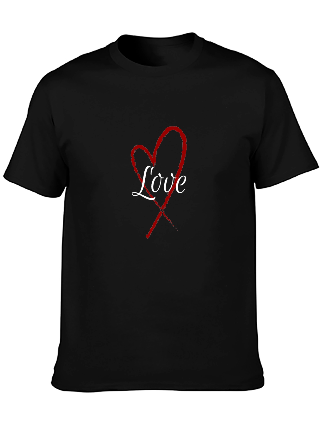 Love Heart Black T-Shirt - Stylish Casual Wear