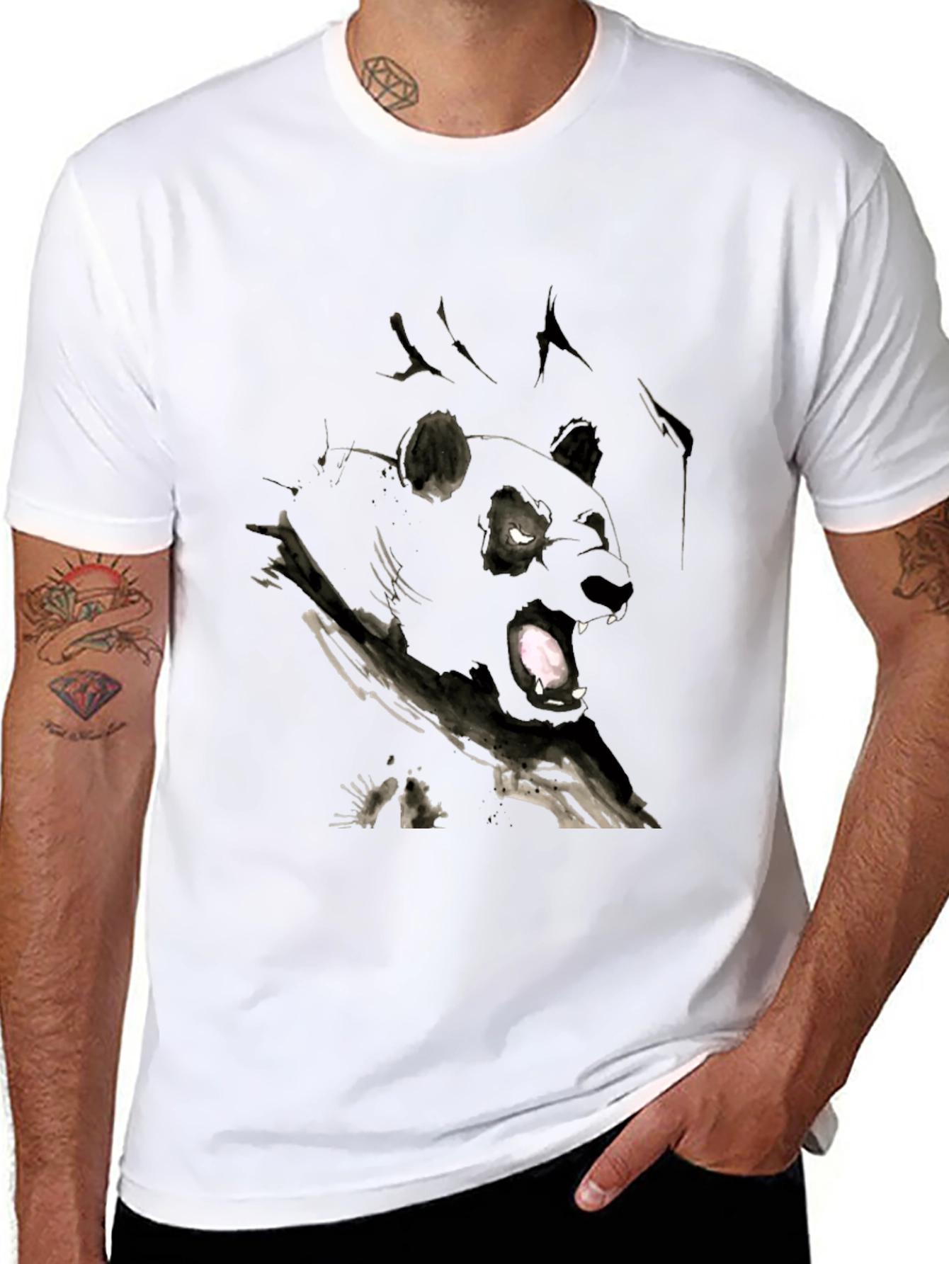 Black Panther Ink T-Shirt - Artistic Graphic Tee