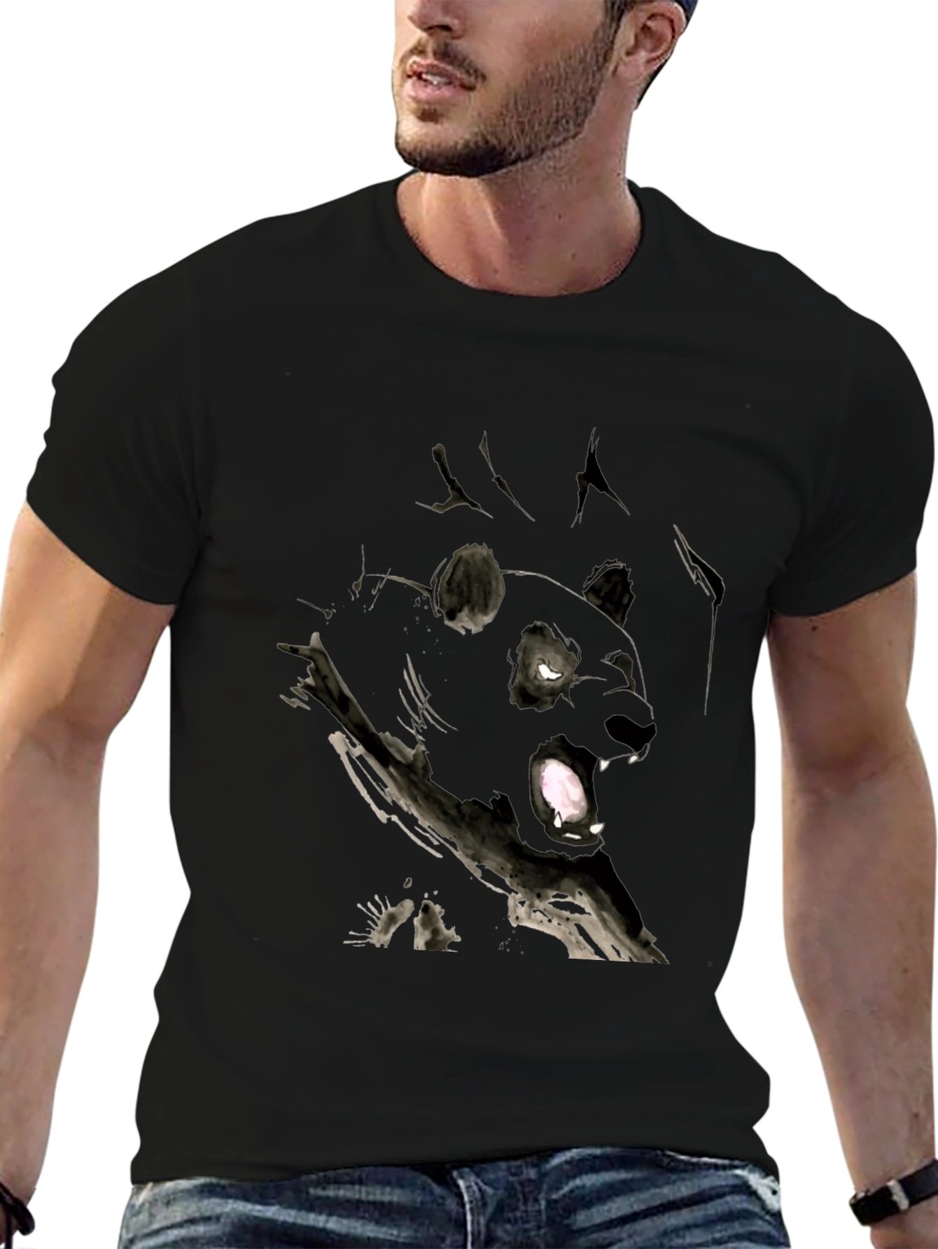 Black Panther Ink T-Shirt - Artistic Graphic Tee