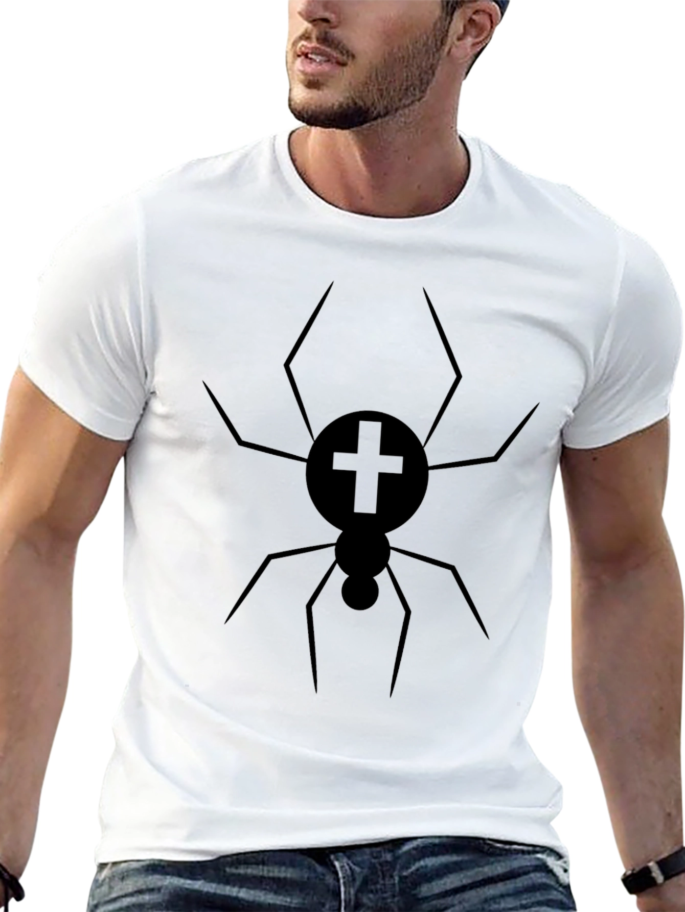 Black Spider Graphic Tee - Unique Design