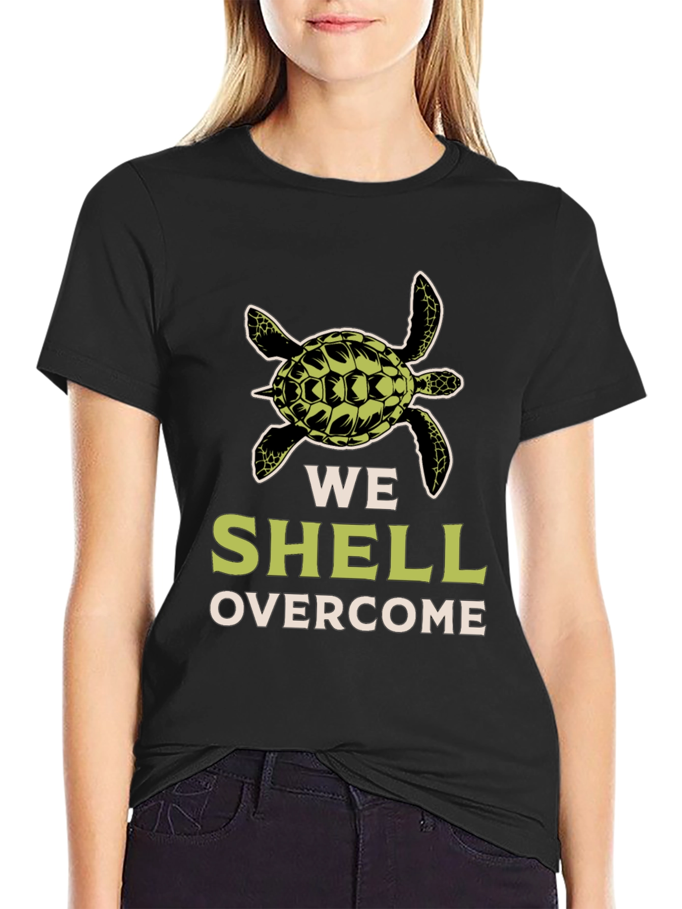 We Shell Overcome Turtle Graphic T-Shirt