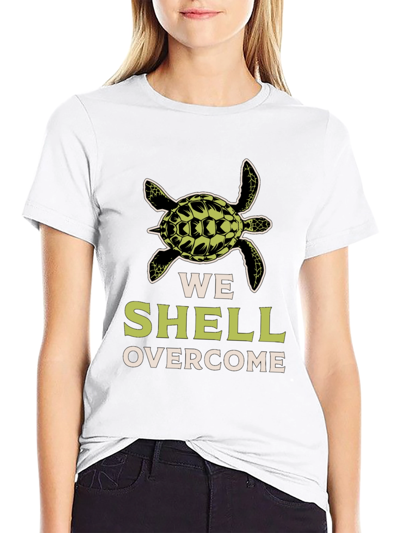 We Shell Overcome Turtle Graphic T-Shirt
