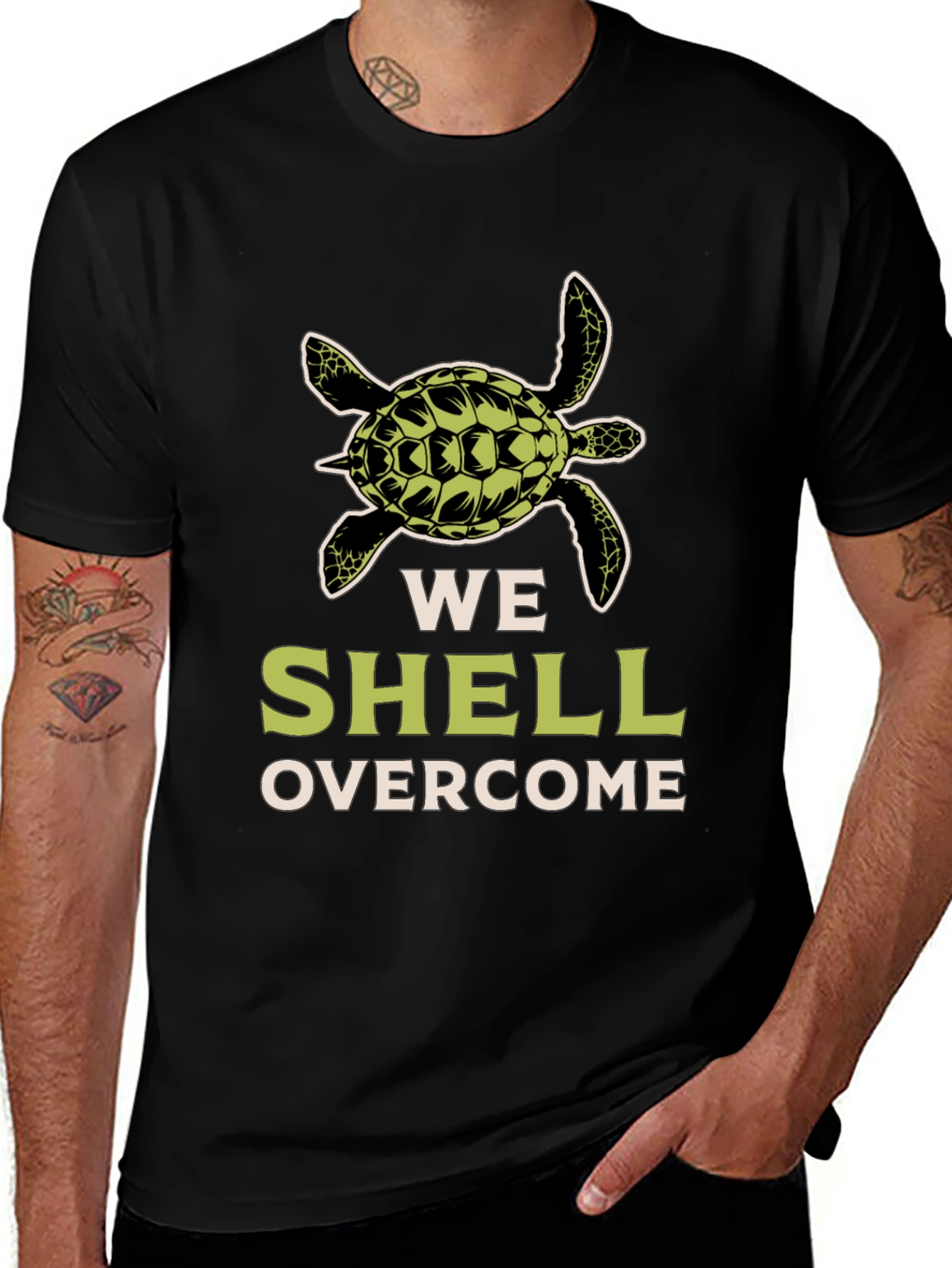 We Shell Overcome Turtle Graphic T-Shirt