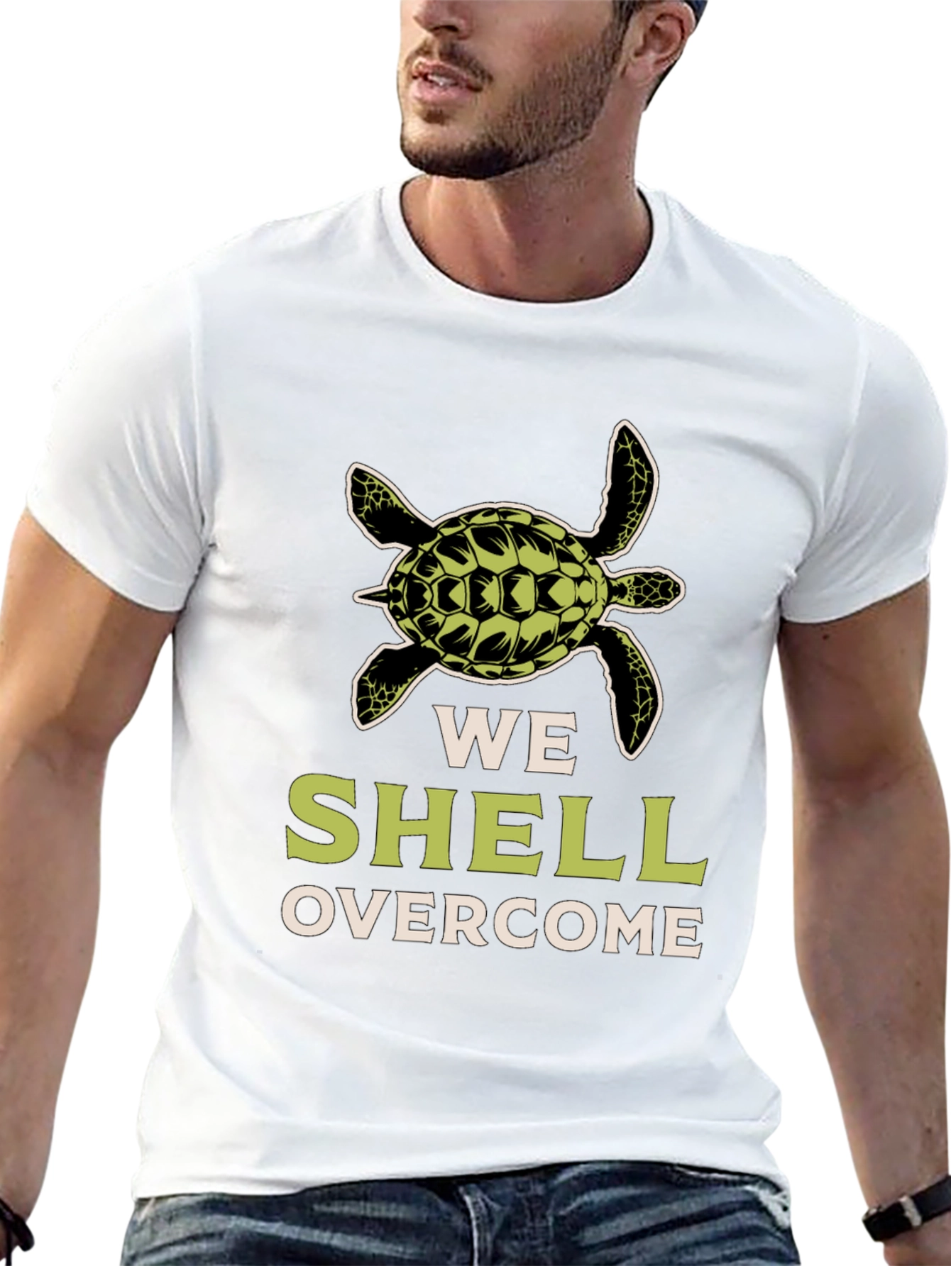 We Shell Overcome Turtle Graphic T-Shirt