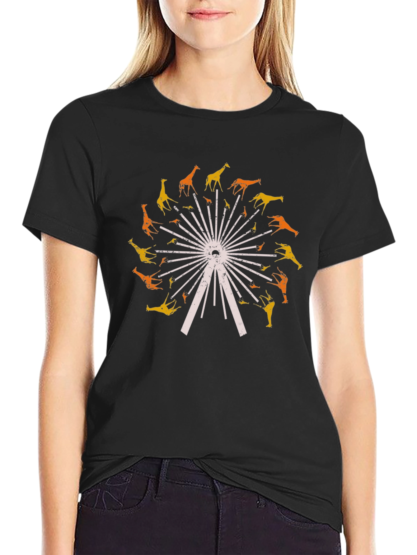 Giraffe Ferris Wheel Graphic Tee