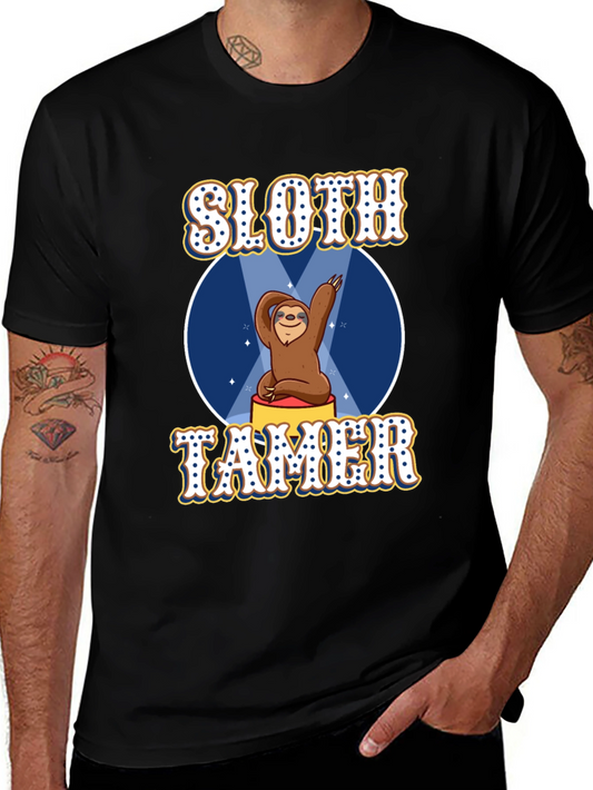 Sloth Tamer Graphic Tee - Funny Animal Lover T-Shirt