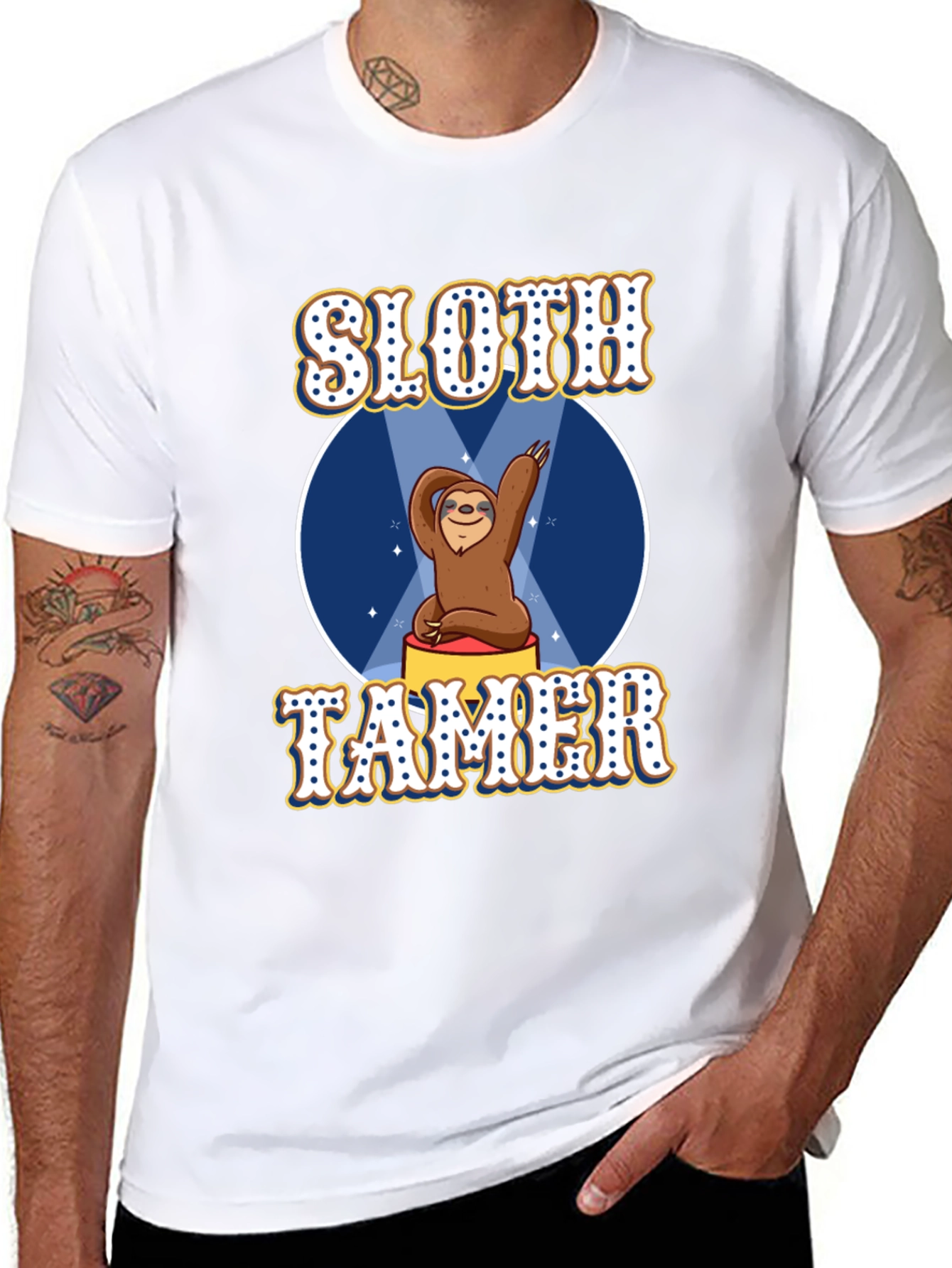 Sloth Tamer Graphic Tee - Funny Animal Lover T-Shirt
