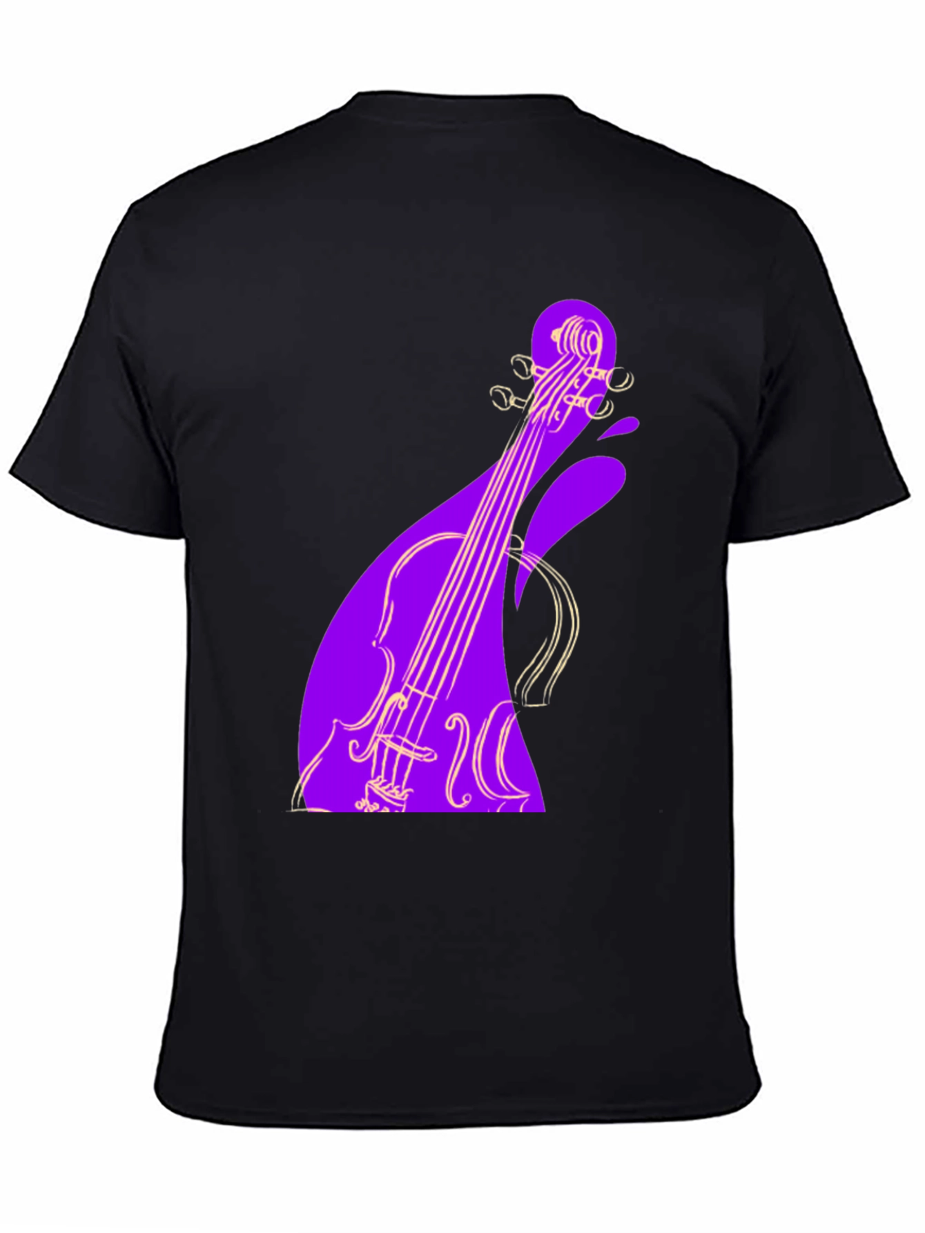 Violin Graphic Black Tee - Unique Music Lover Gift