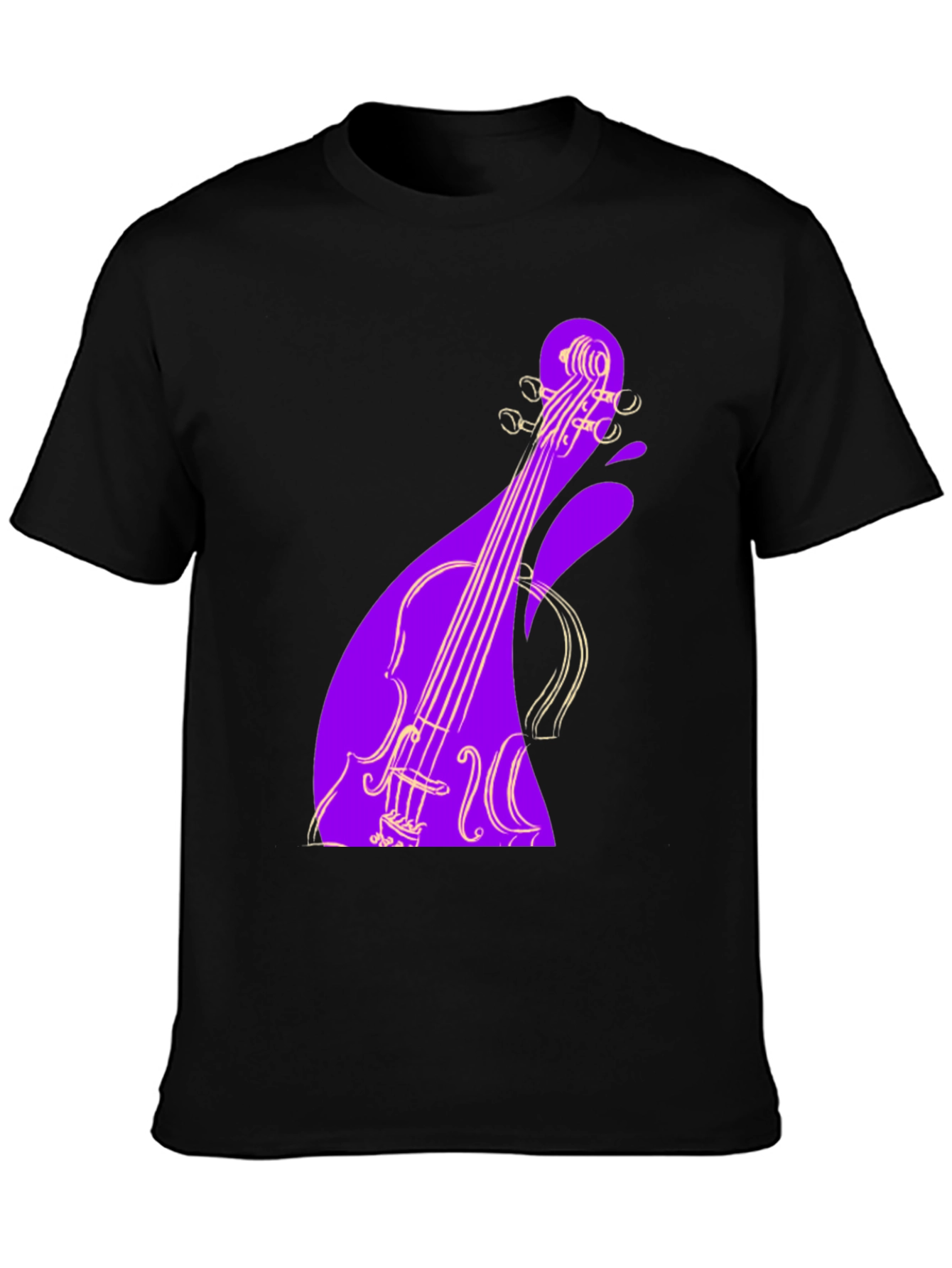 Violin Graphic Black Tee - Unique Music Lover Gift